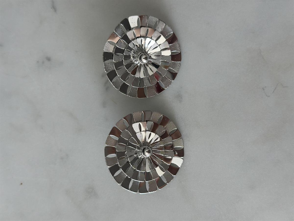 Yuvarlak Tasarım Geçmeli Silver Küpe 4cm