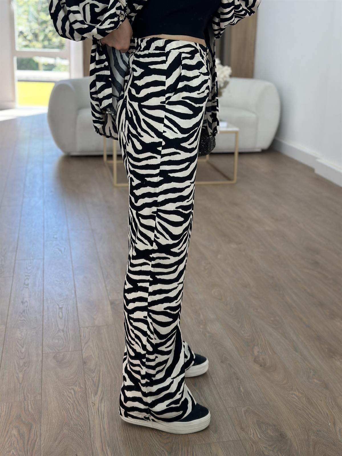 Zebra Desen Pantolon Gömlek Takım