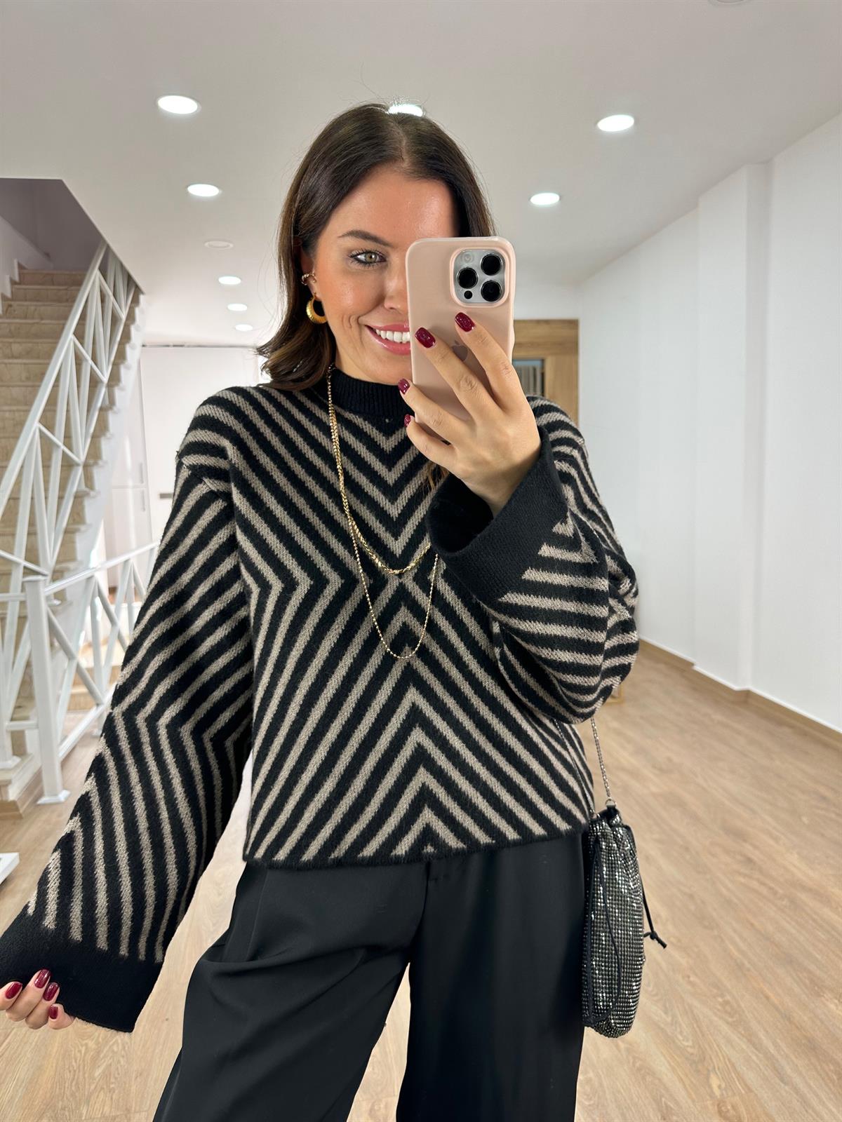 Zigzag Desenli Kazak