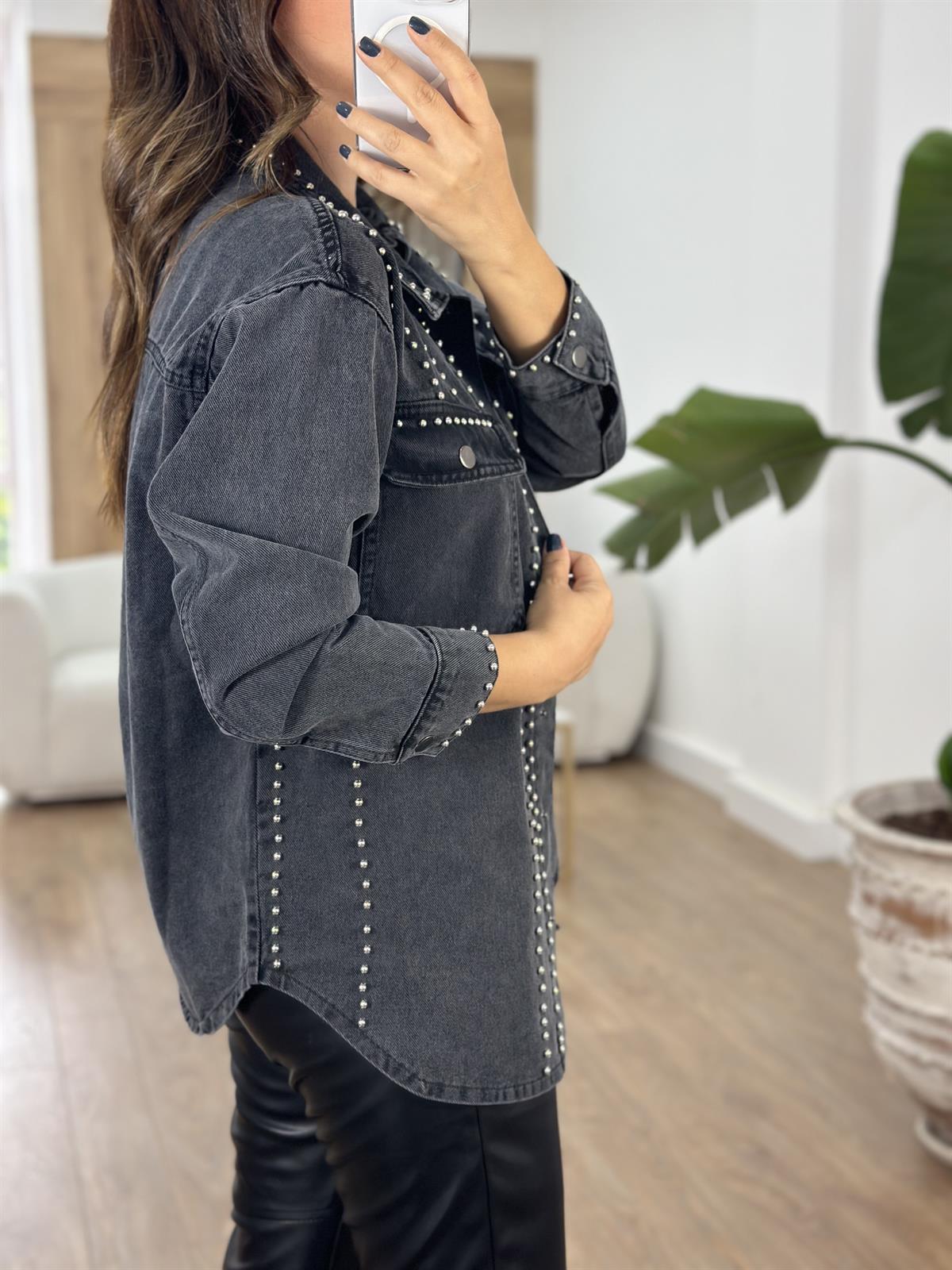 Zımba Detaylı Droplu Denim Ceket 