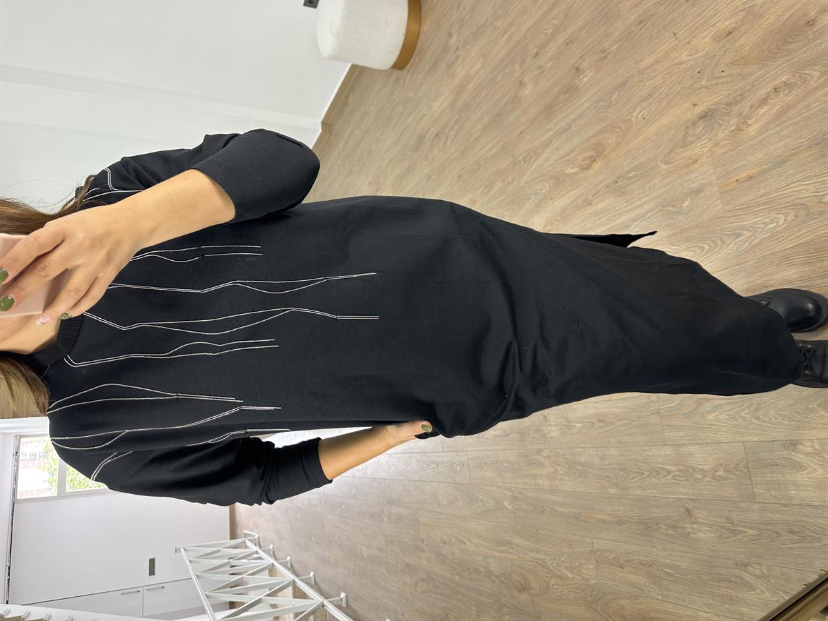 Zincir Detaylı Sweat Elbise