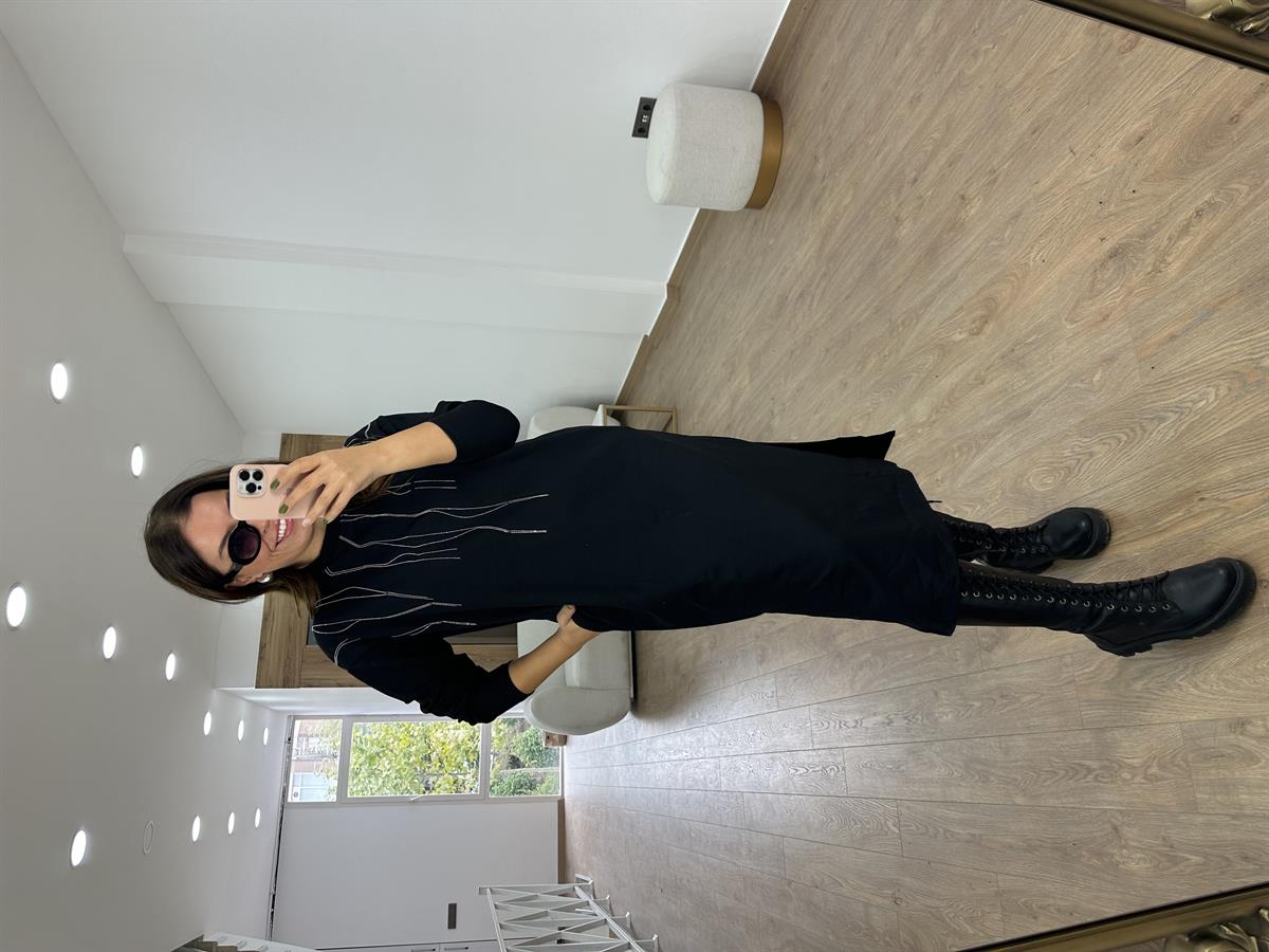 Zincir Detaylı Sweat Elbise