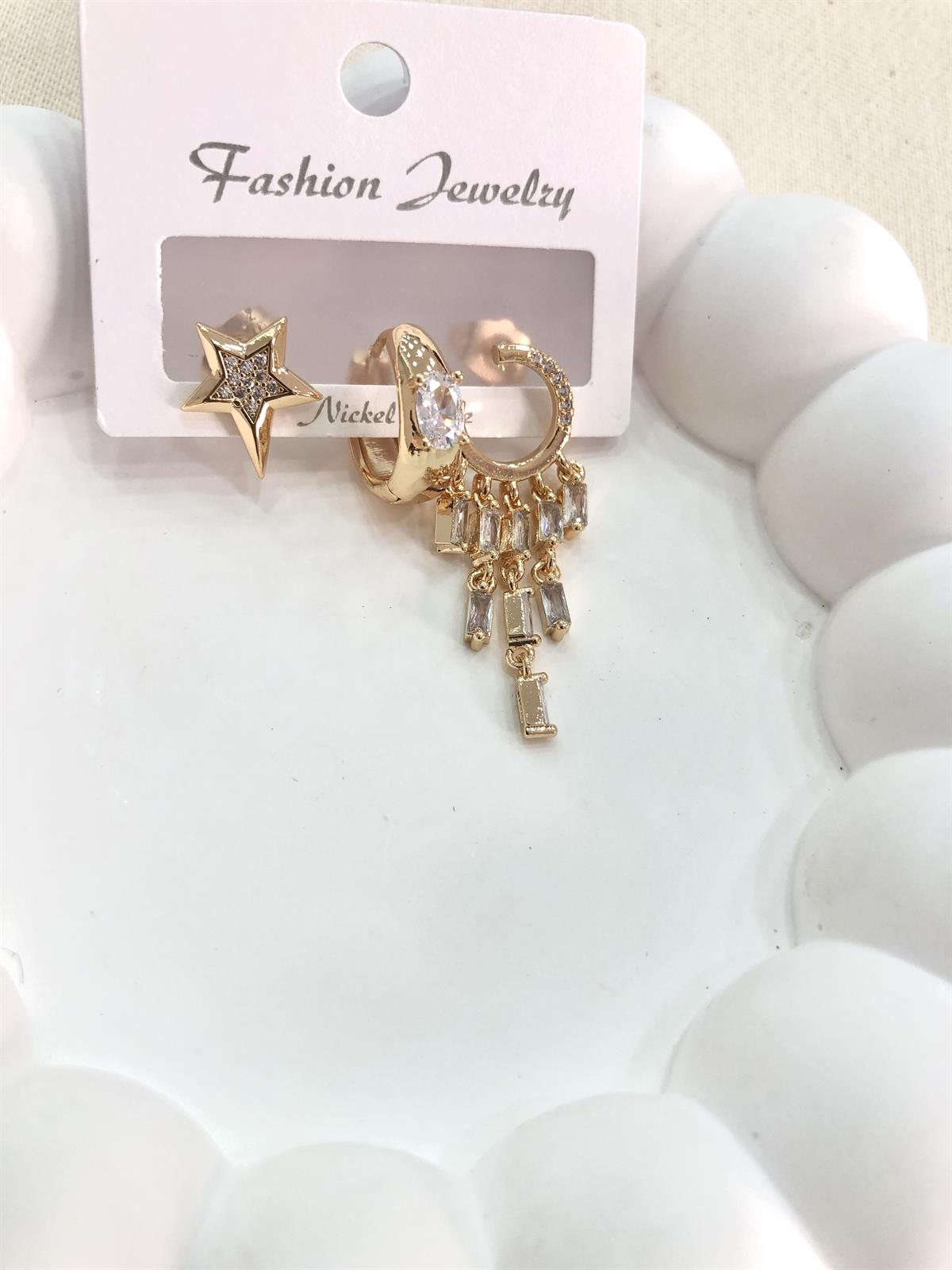 Zirkon Gold Set Küpe