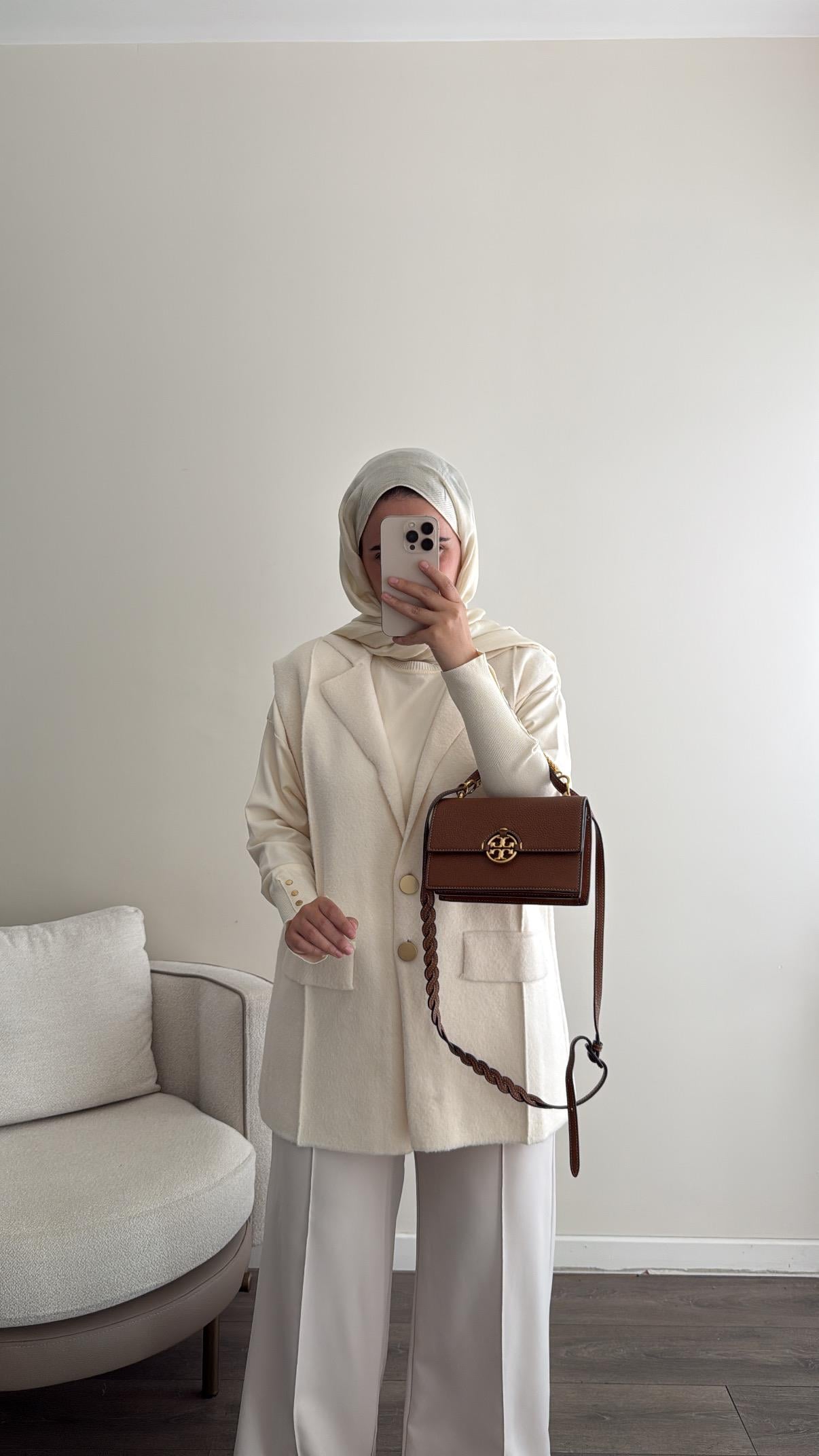 Angora Yelek - Ekru
