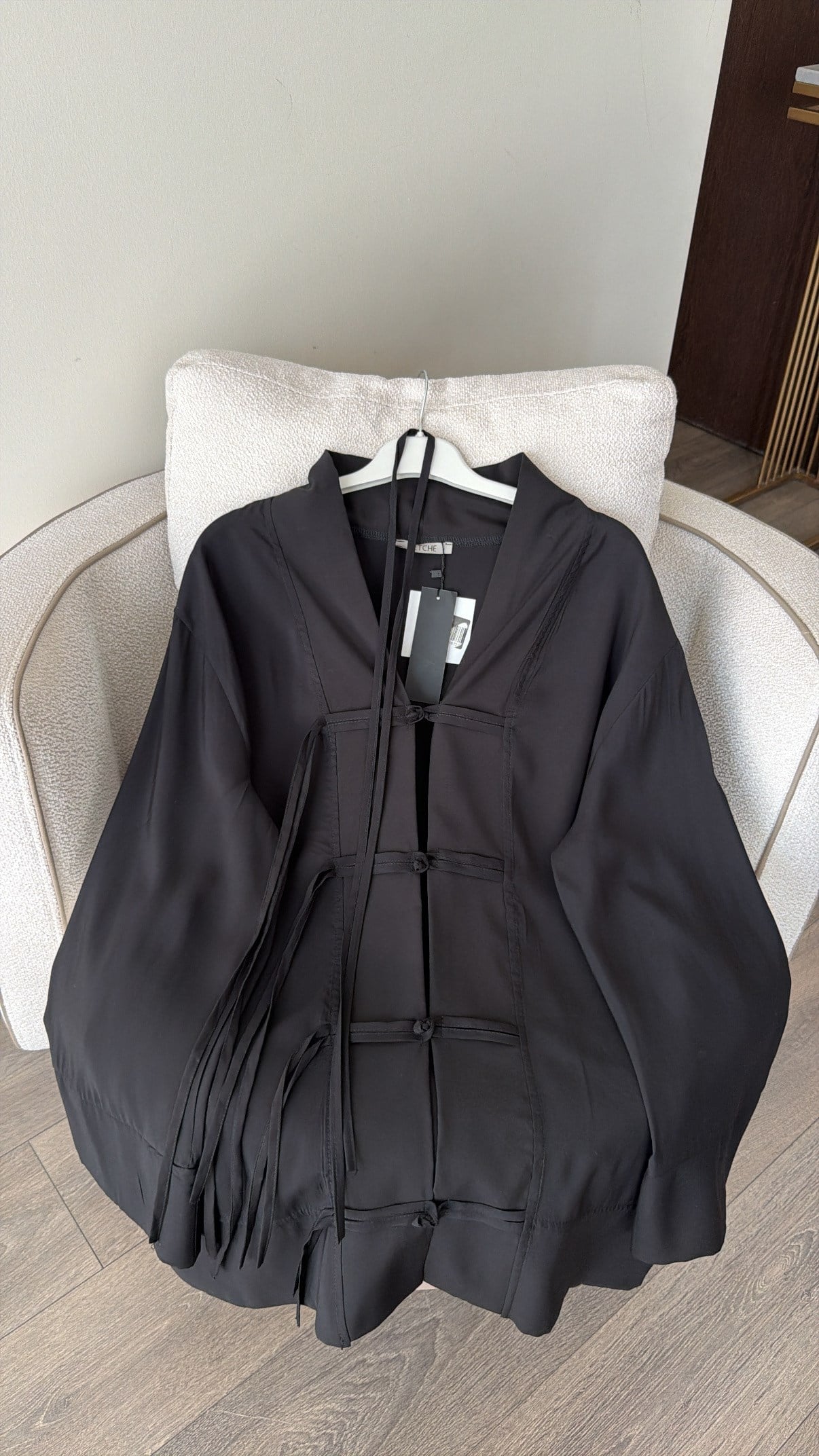 Bağcıklı Kimono Ceket - Siyah
