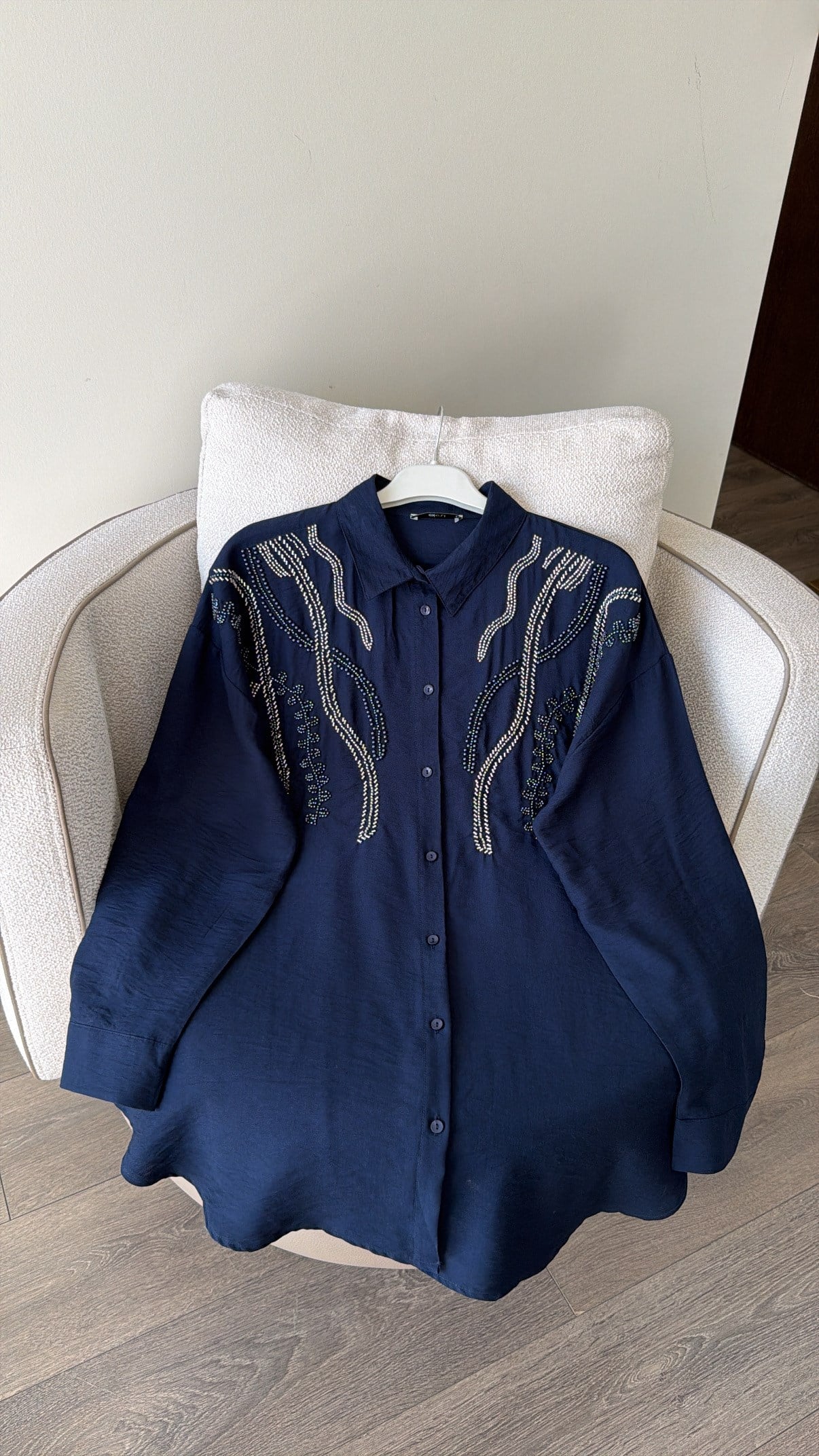 BONCUKLU GÖMLEK - LACİVERT