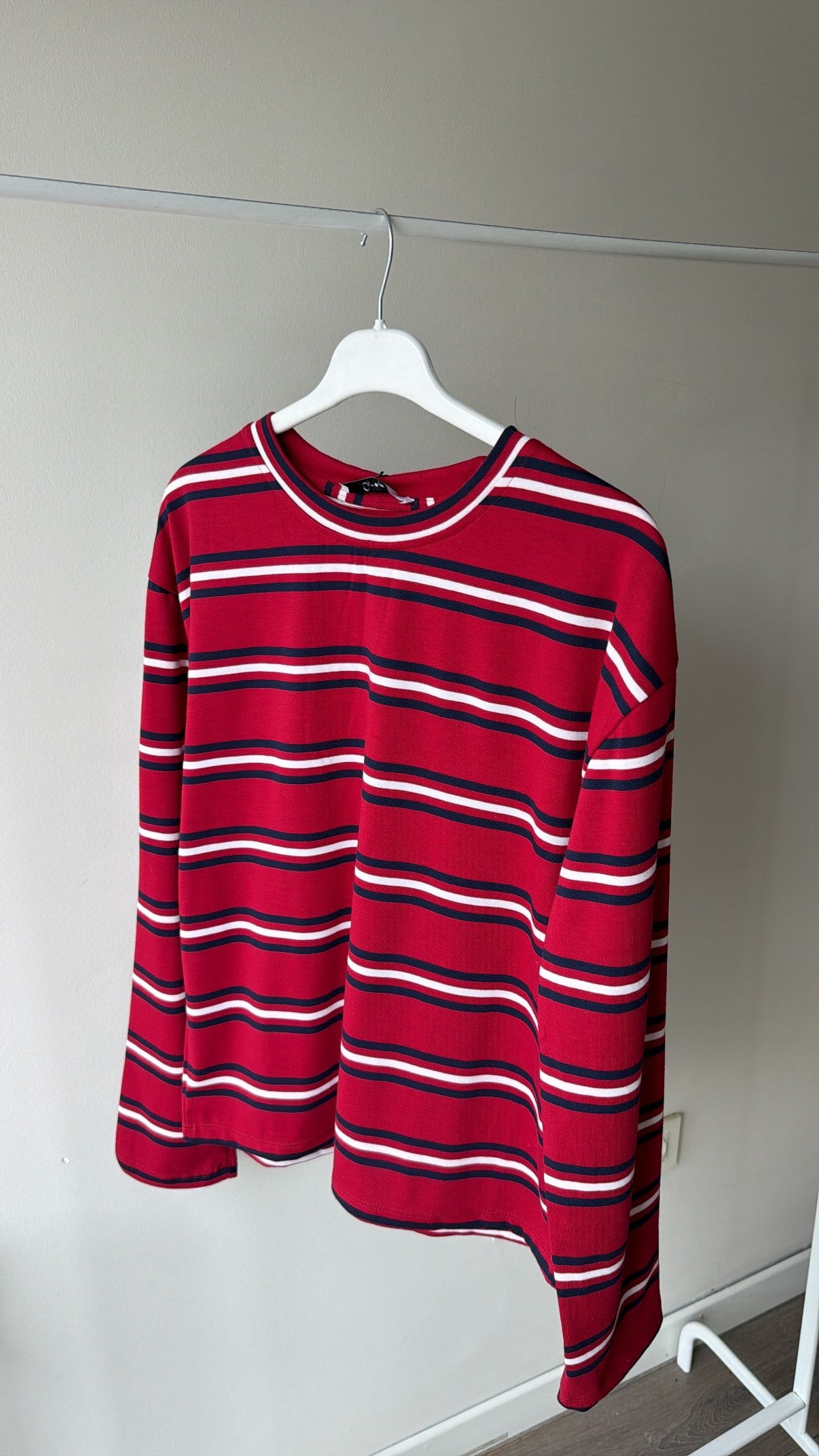 Çizgili Sweatshirt Lacivert - Kırmızı