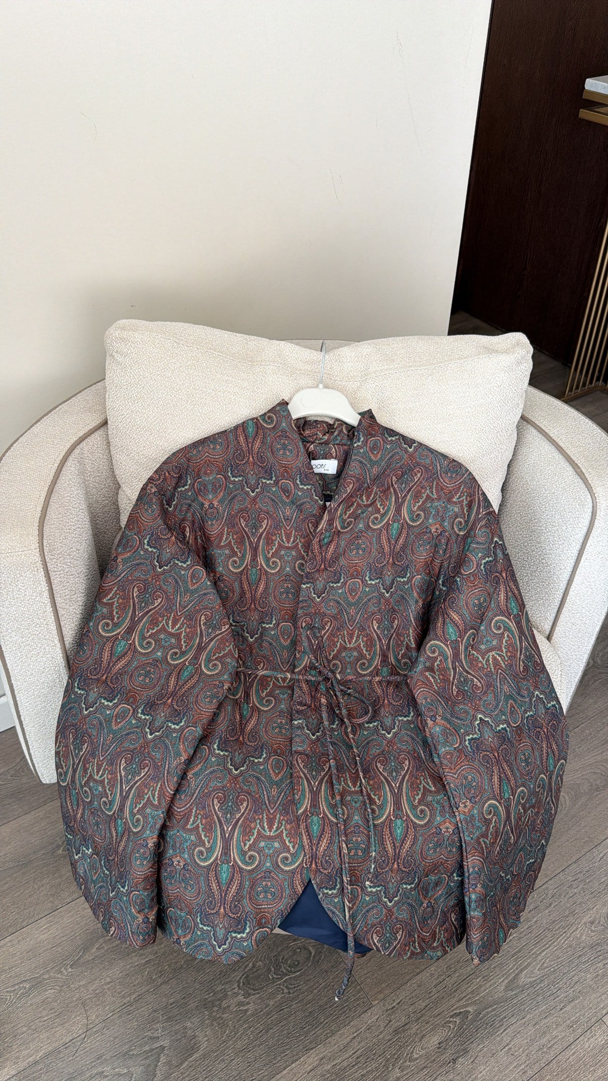 Desenli Kimono Kapama Ceket - Lacivert