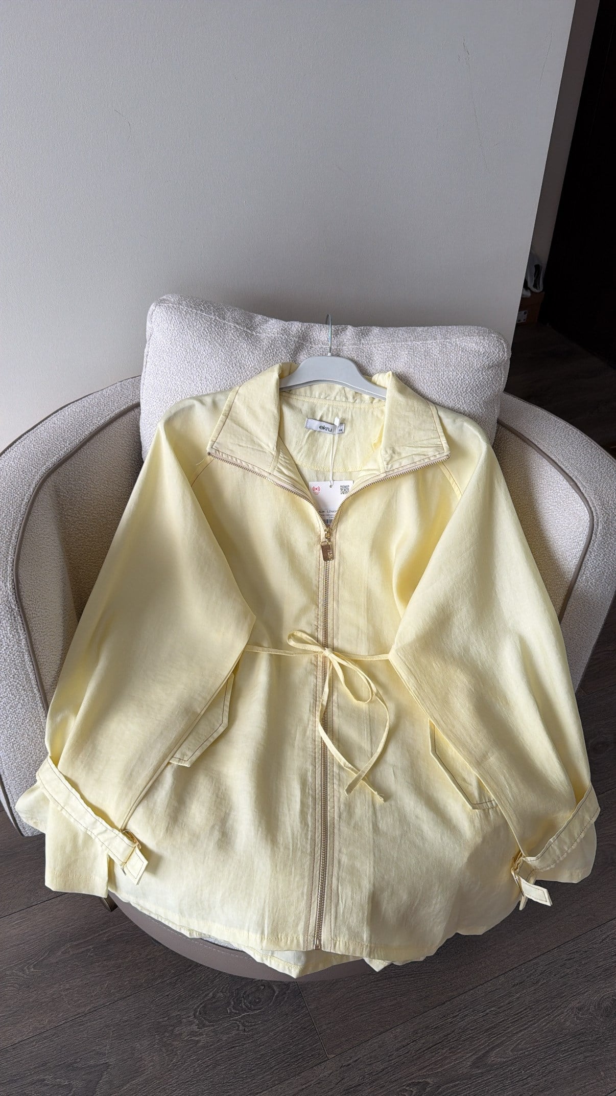 Fermuarlı Tencel Kap - Limon Sarısı