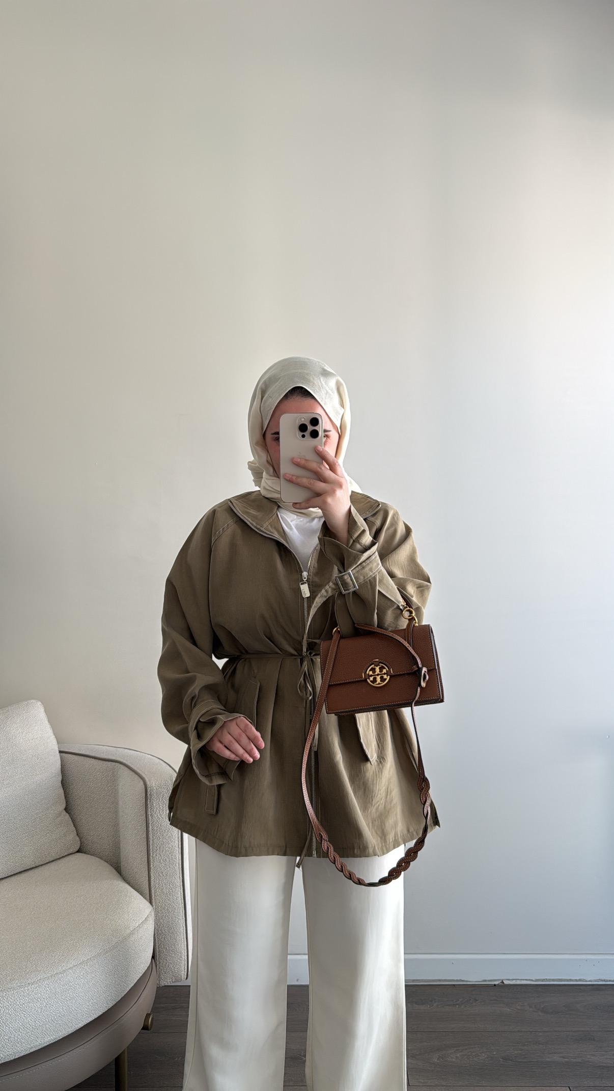 Fermuarlı Tencel Kap - Zeytin Yeşili