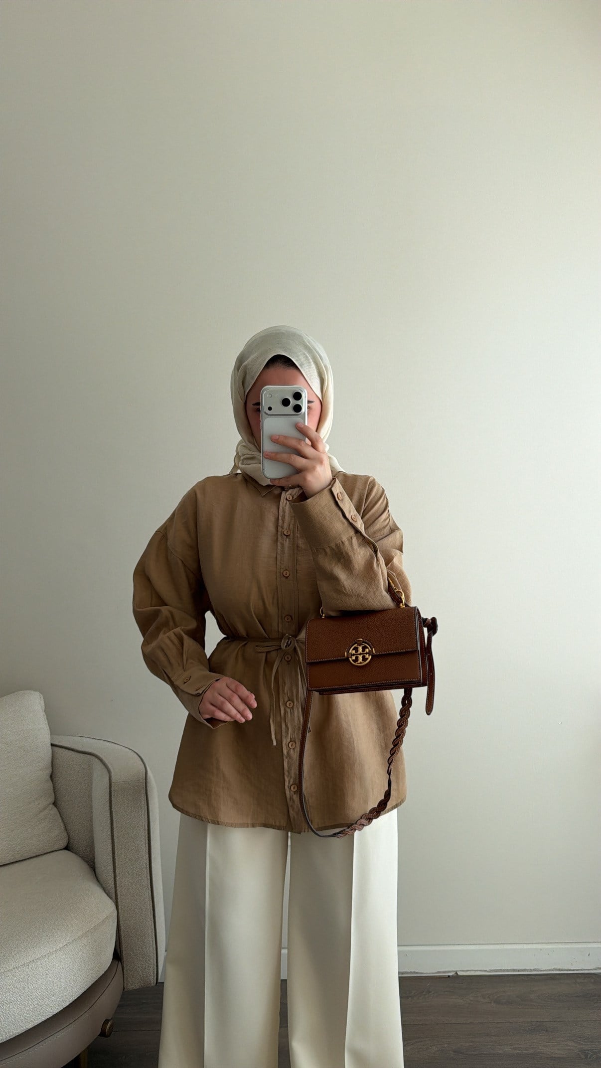 Kalın Manşetli Basic Camel Gömlek