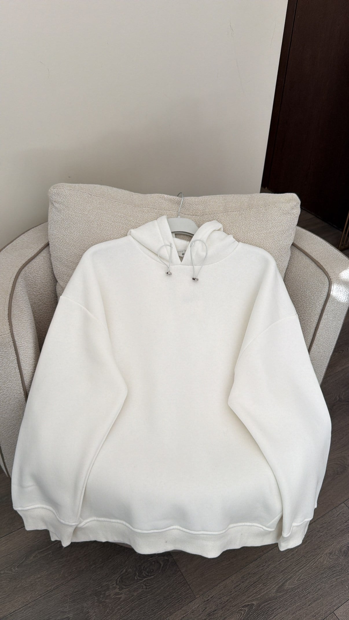 Kapüşonlu Oversize Sweat - Ekru