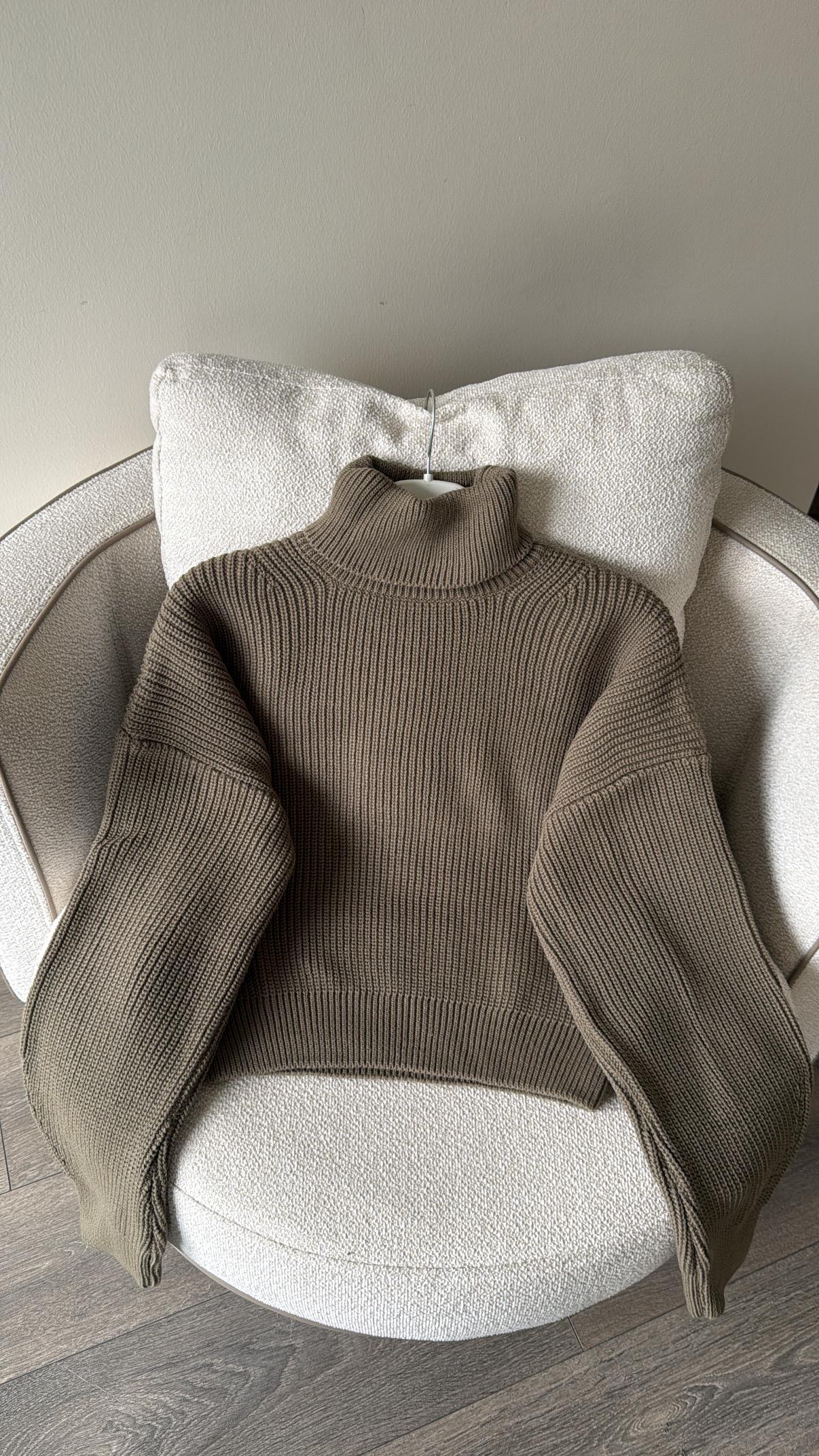 Kısa Triko Kazak - Haki