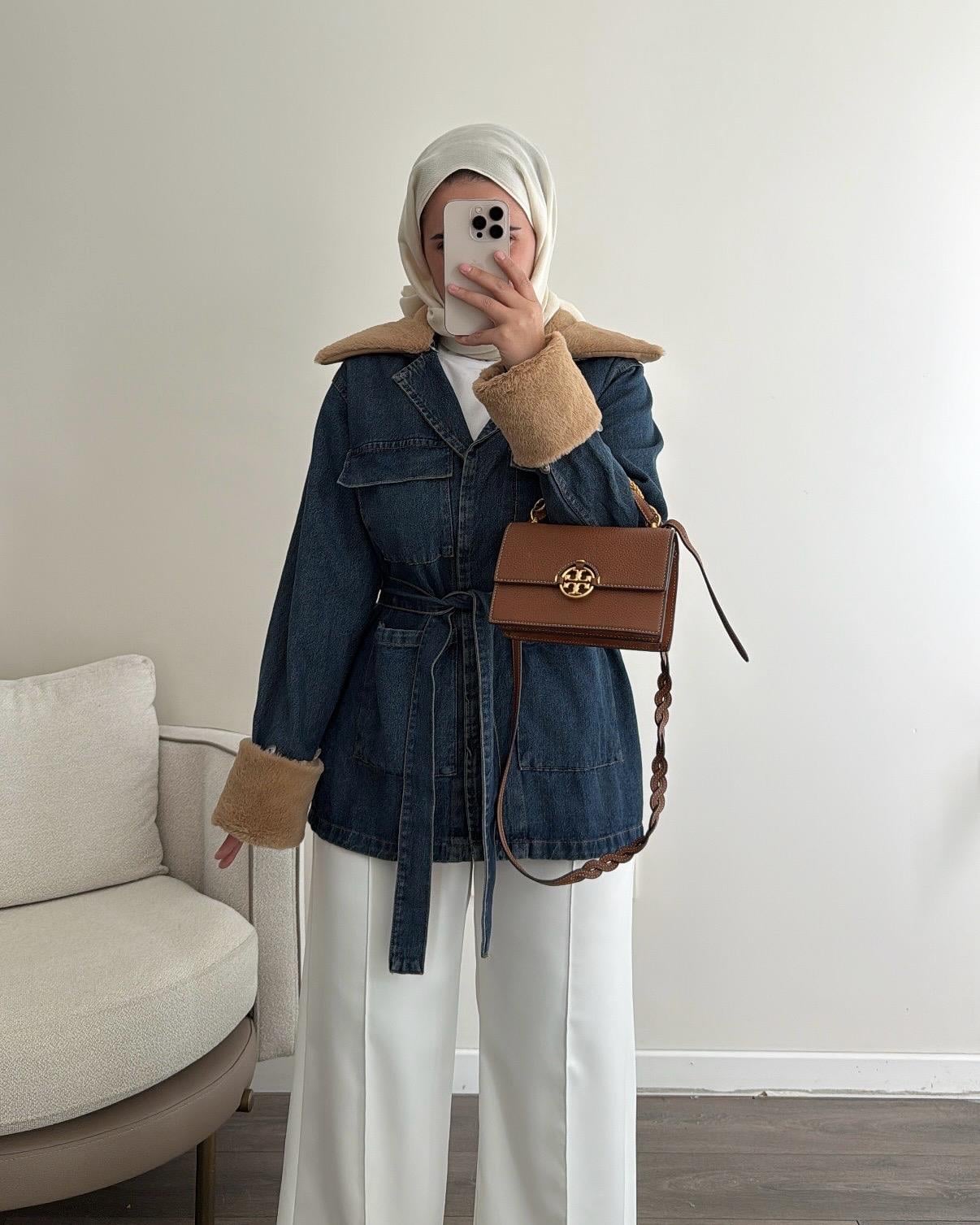 Kürklü Denim Ceket