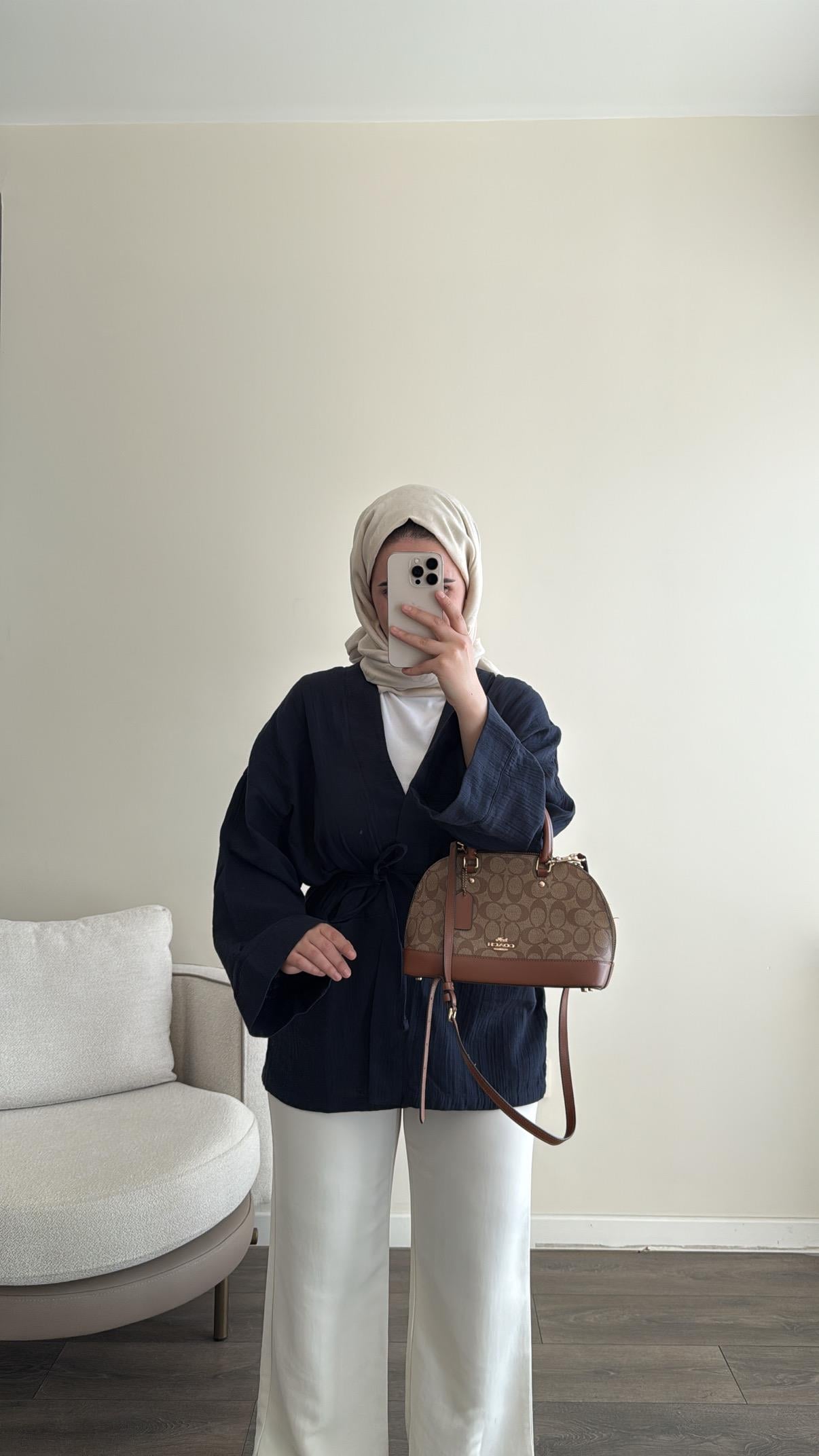 Müslin Kimono - Lacivert