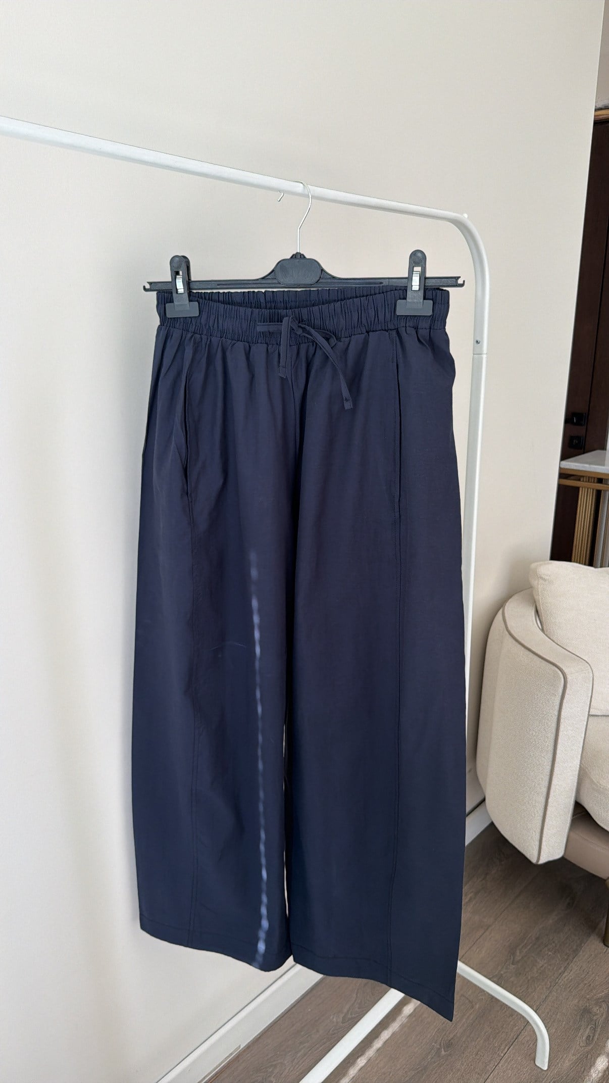 Rahat Kesim Geniş Paça Pantolon - Lacivert