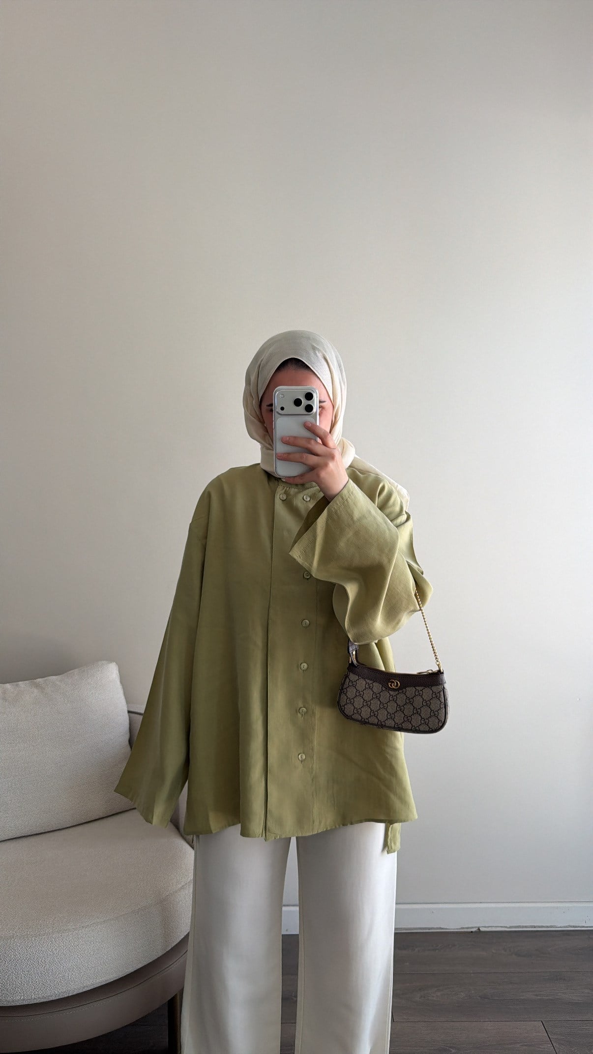 TENSEL GÖMLEK - YEŞİL