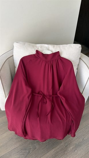 Şifon Gömlek - Bordo