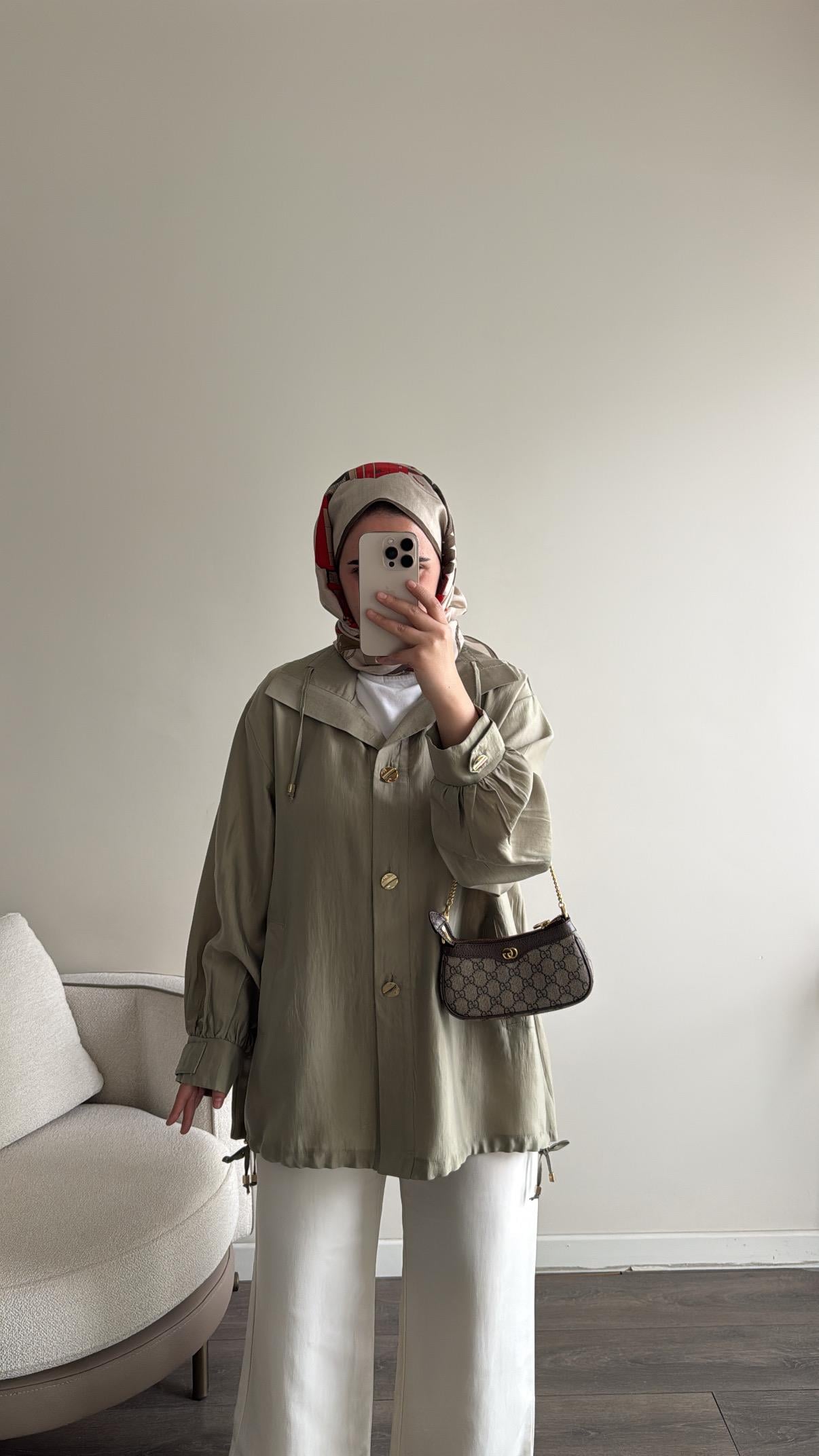 Bağcıklı Ceket - Çağia Yeşili