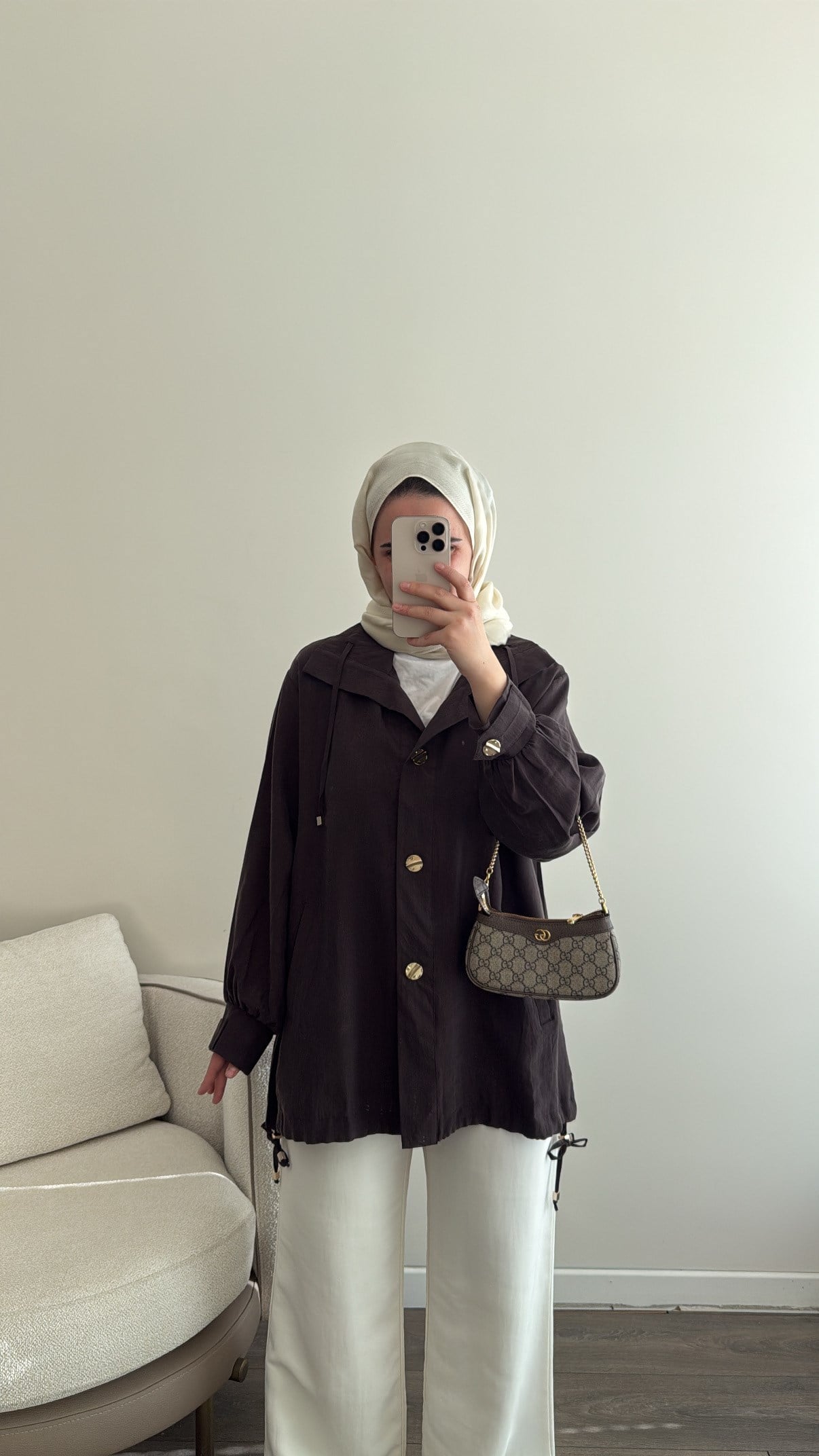 Bağcıklı Ceket - Kahve