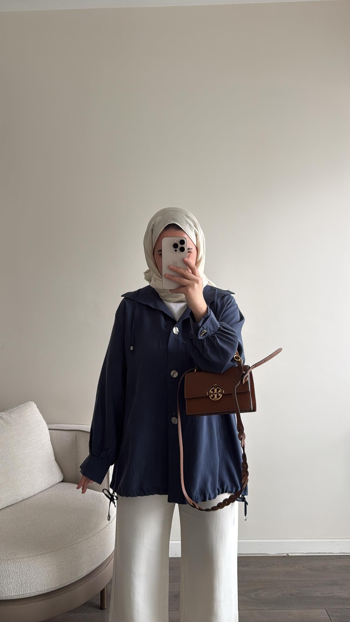 Bağcıklı Ceket - Lacivert