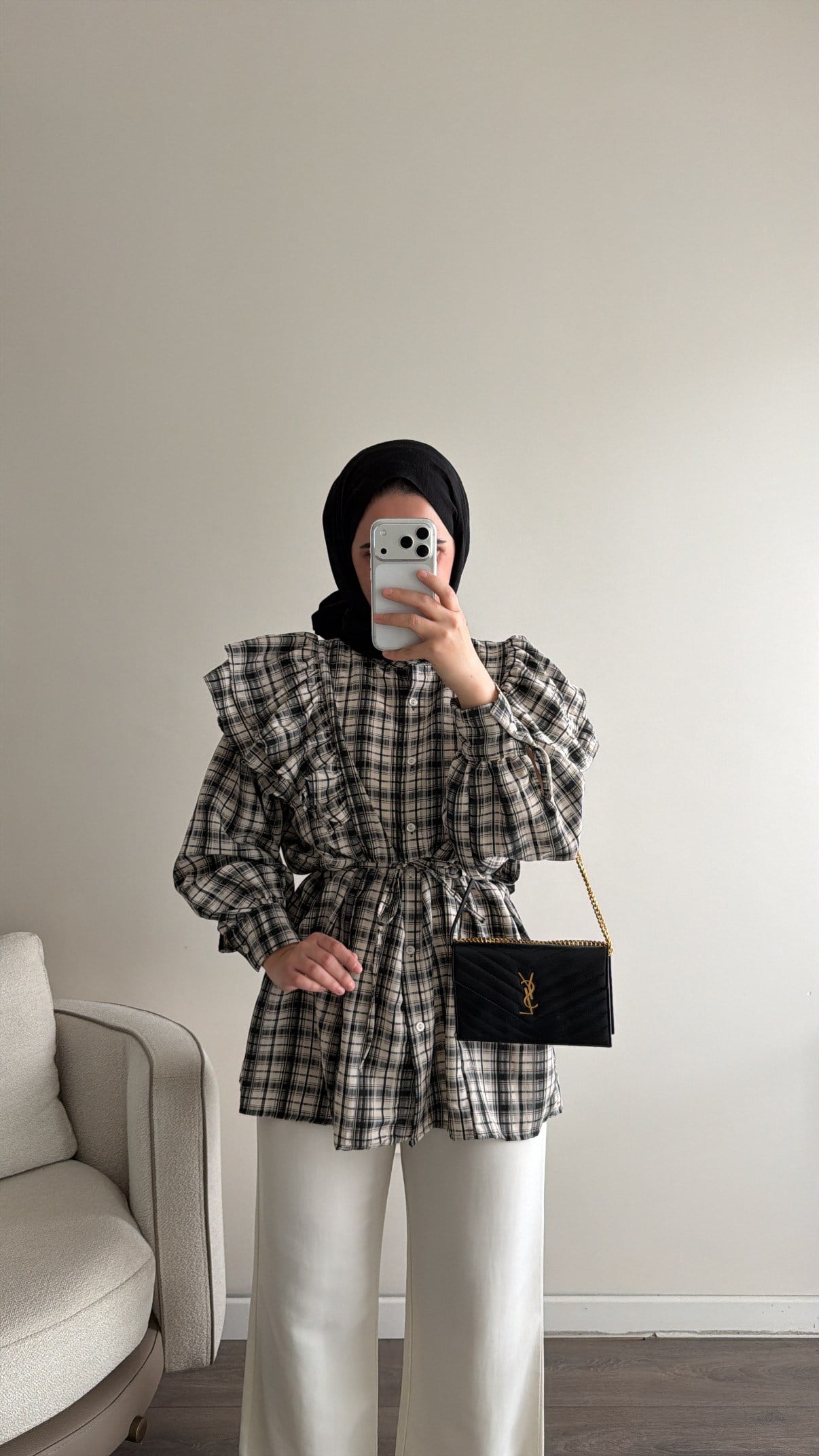 Bağcıklı Ekose Gömlek 