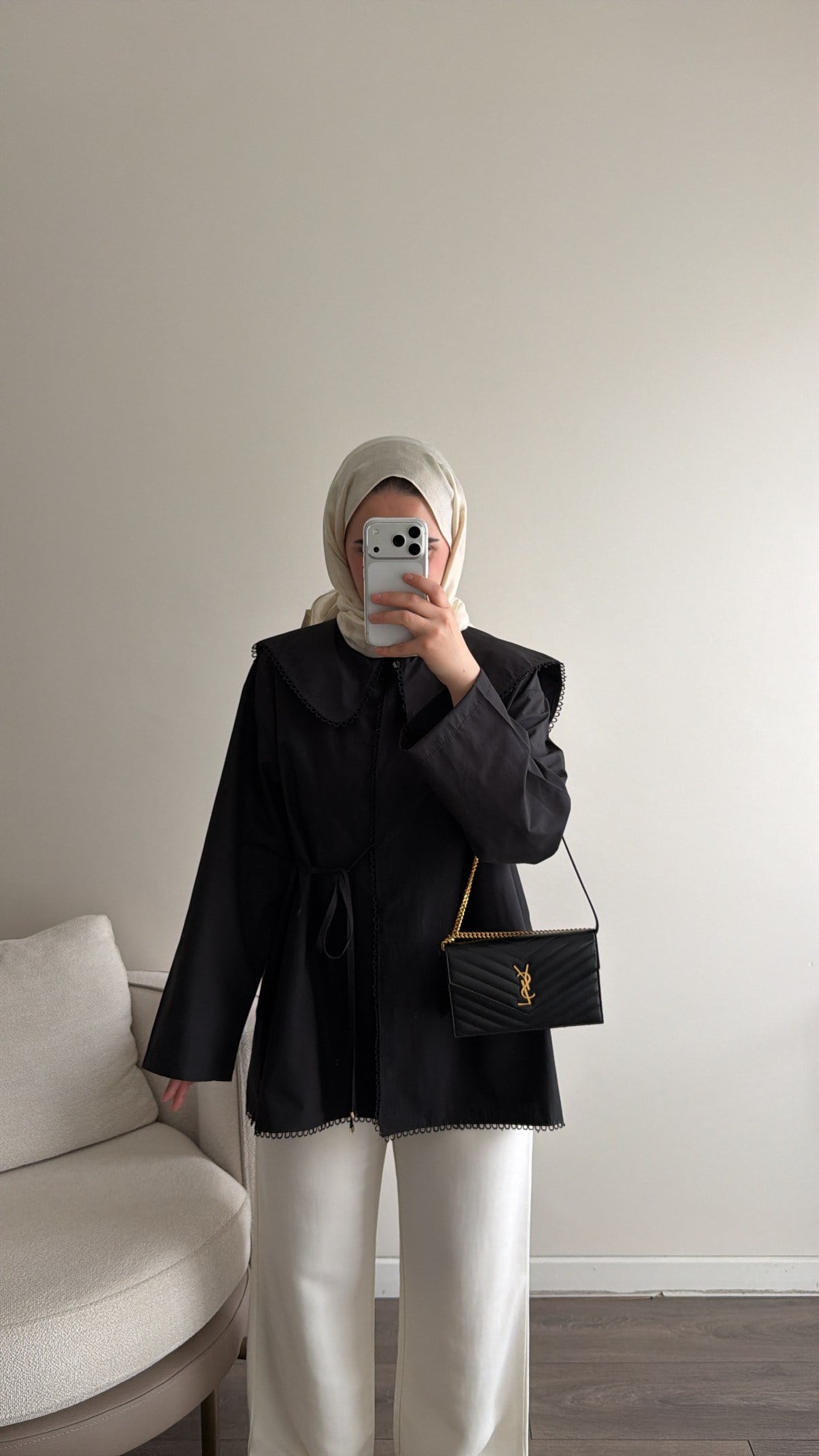 Bebe Yaka Gömlek - Siyah