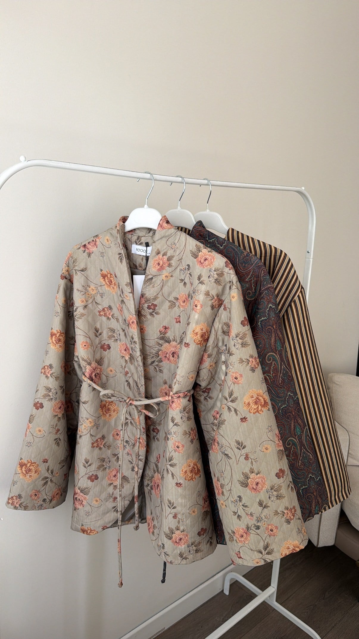 Desenli Kimono Kapama Ceket - Çağla