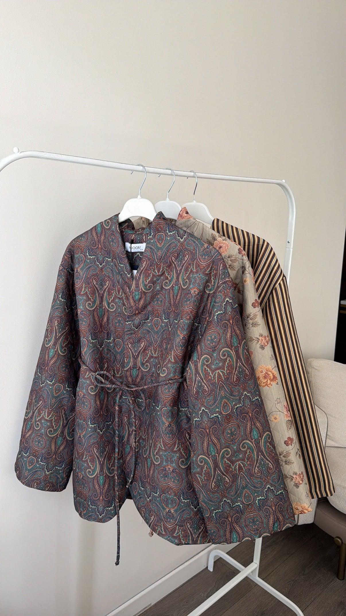 Desenli Kimono Kapama Ceket - Lacivert