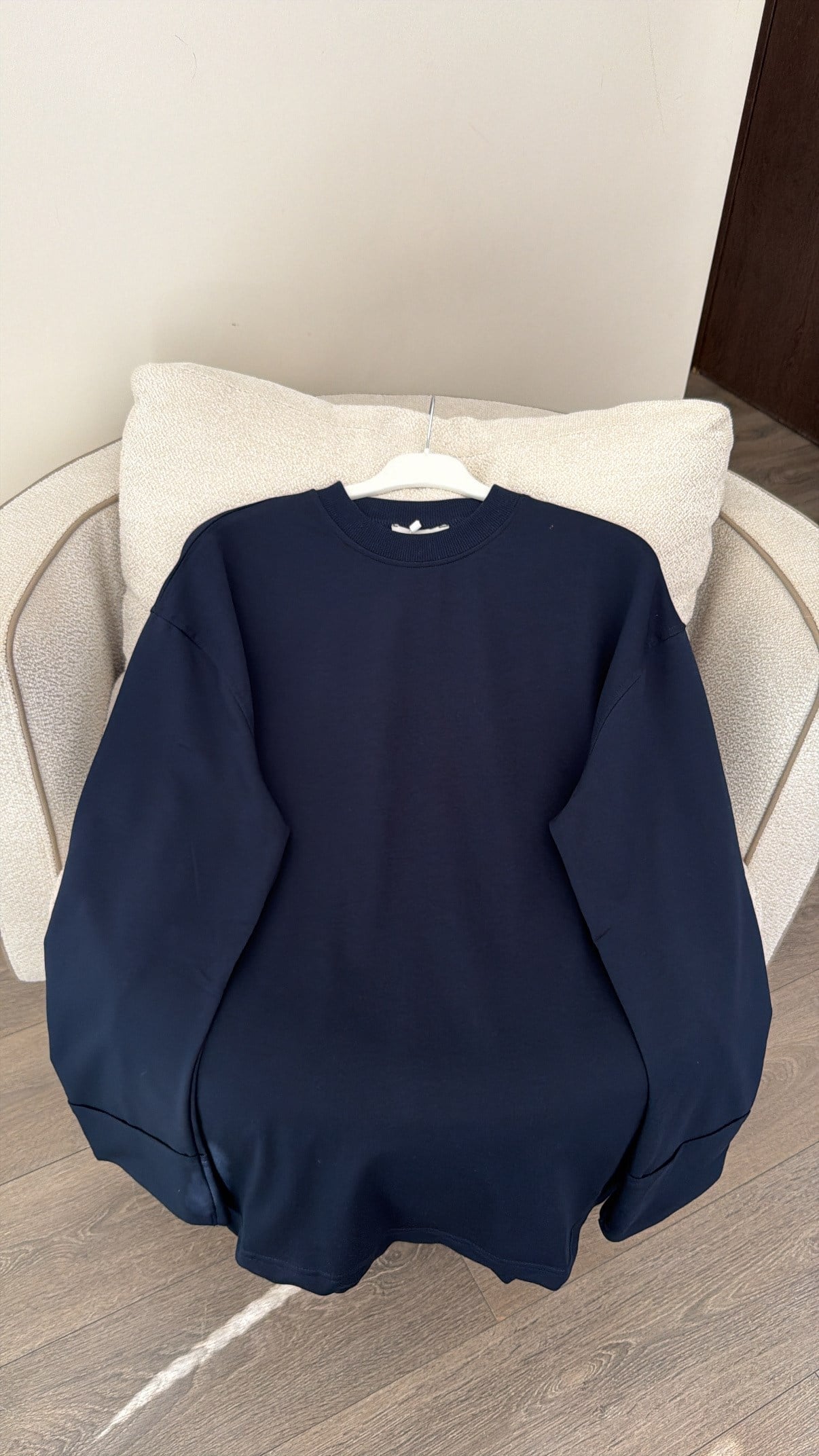 Dikiş Detaylı Basic Sweatshirt - Lacivert