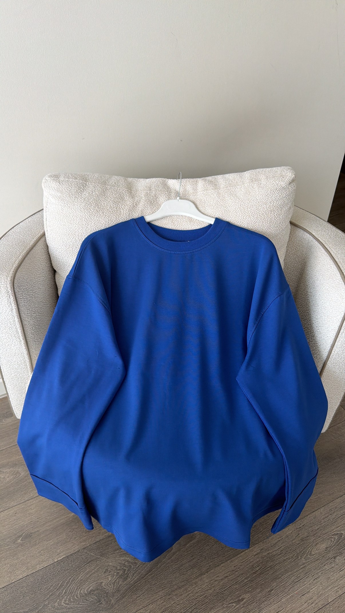 Dikiş Detaylı Basic Sweatshirt- Saks
