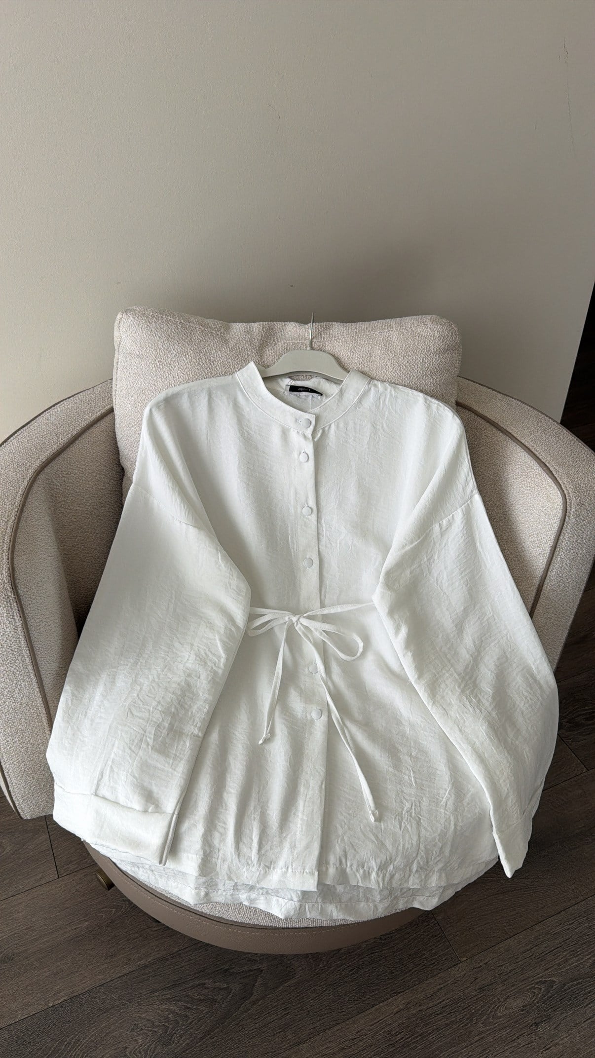 Duble Kol Yırtmaçlı Gömlek - Ekru