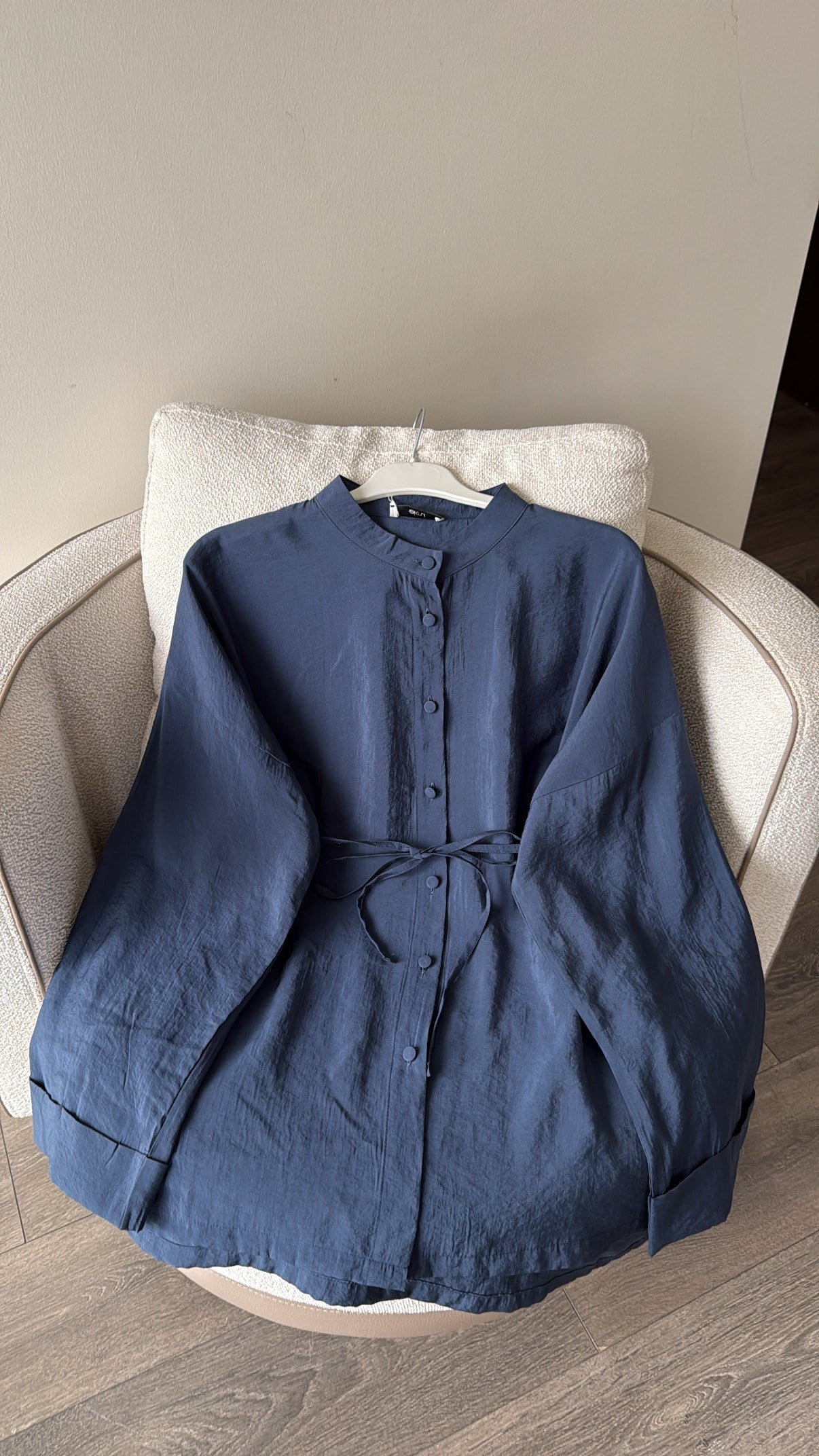 Duble Kol Yırtmaçlı Gömlek - Lacivert