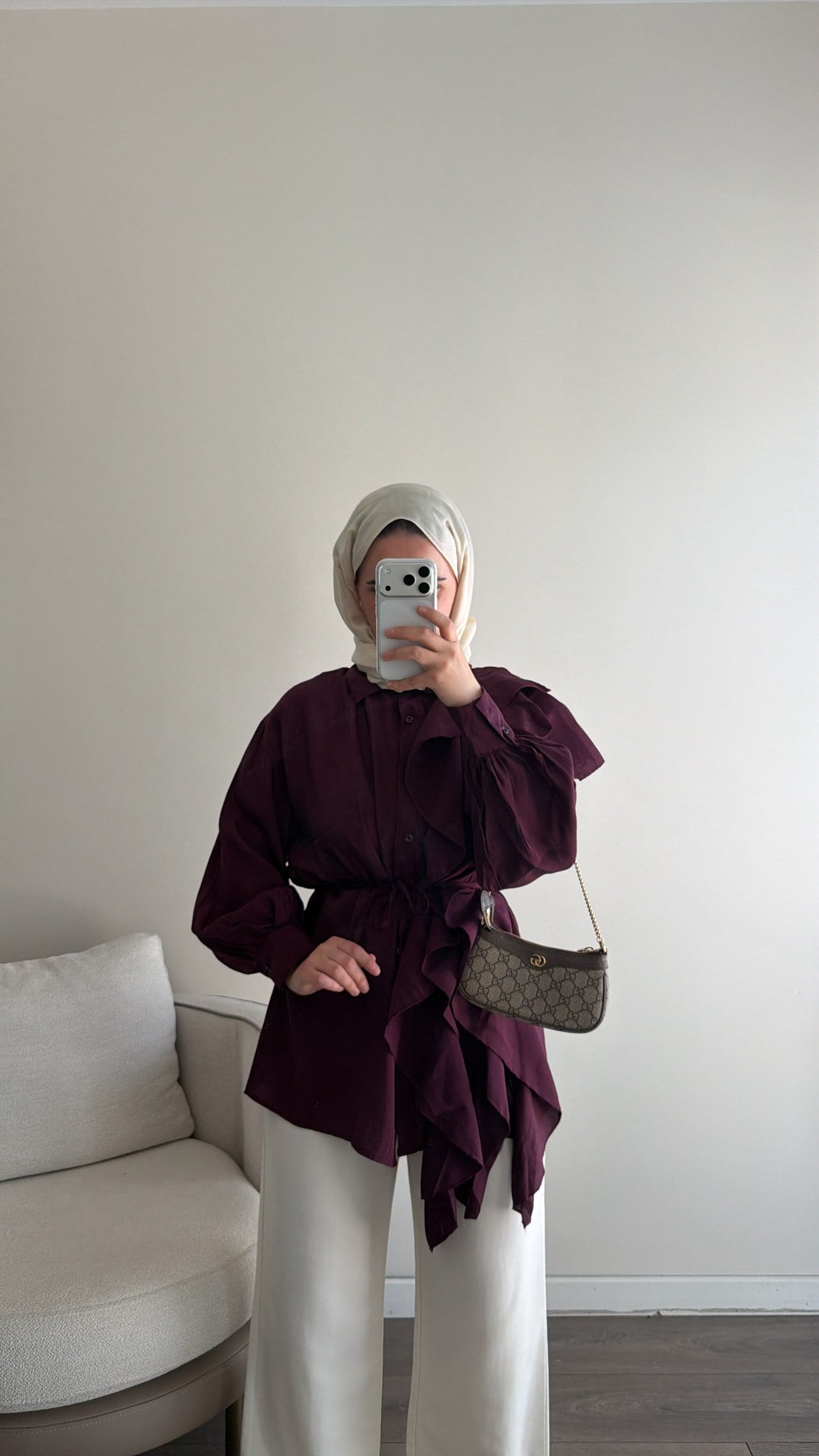 FIRFIRLI TENSEL GÖMLEK - MÜRDÜM