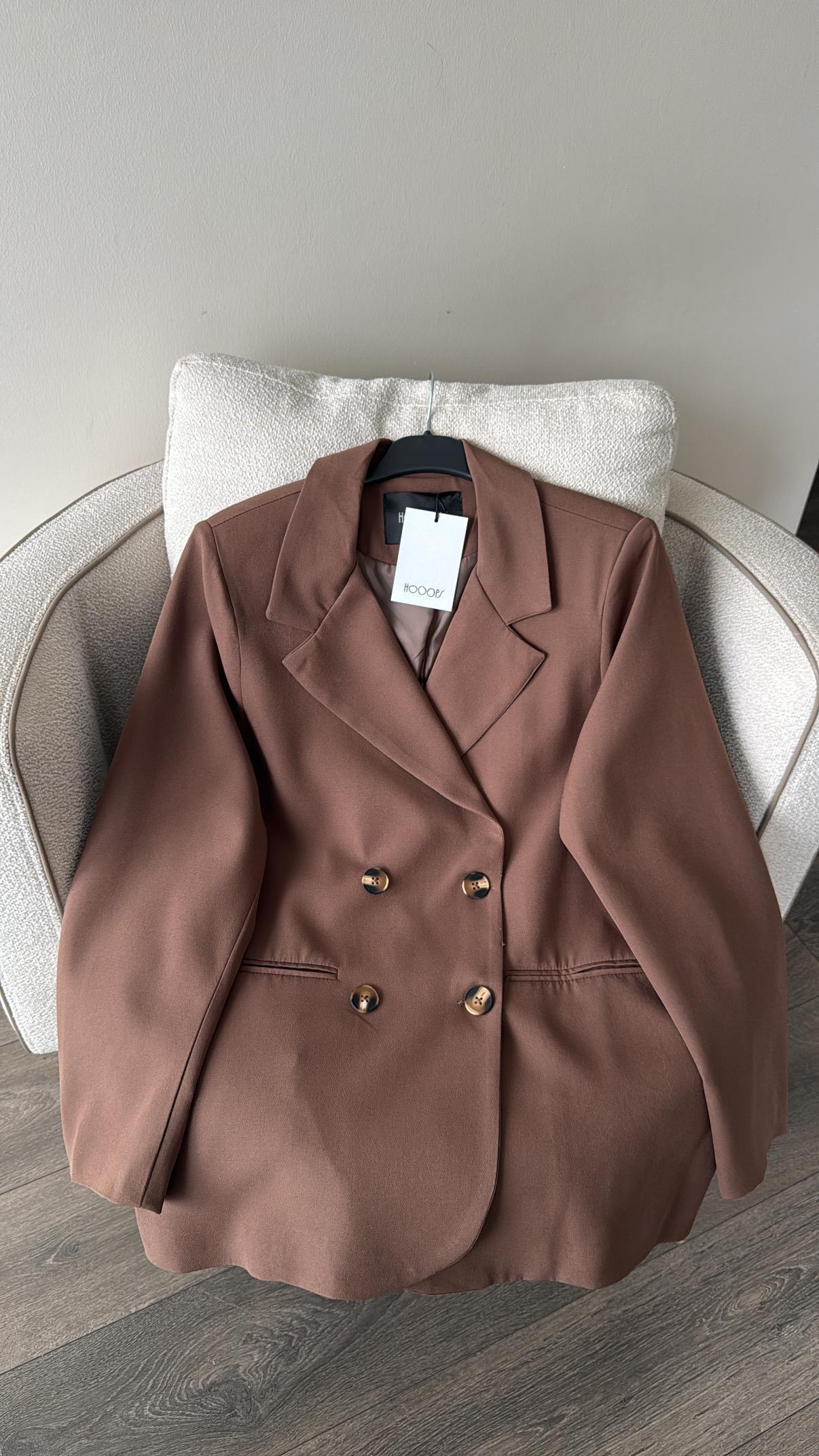 Kruvaze Ceket - Sütlü Kahve