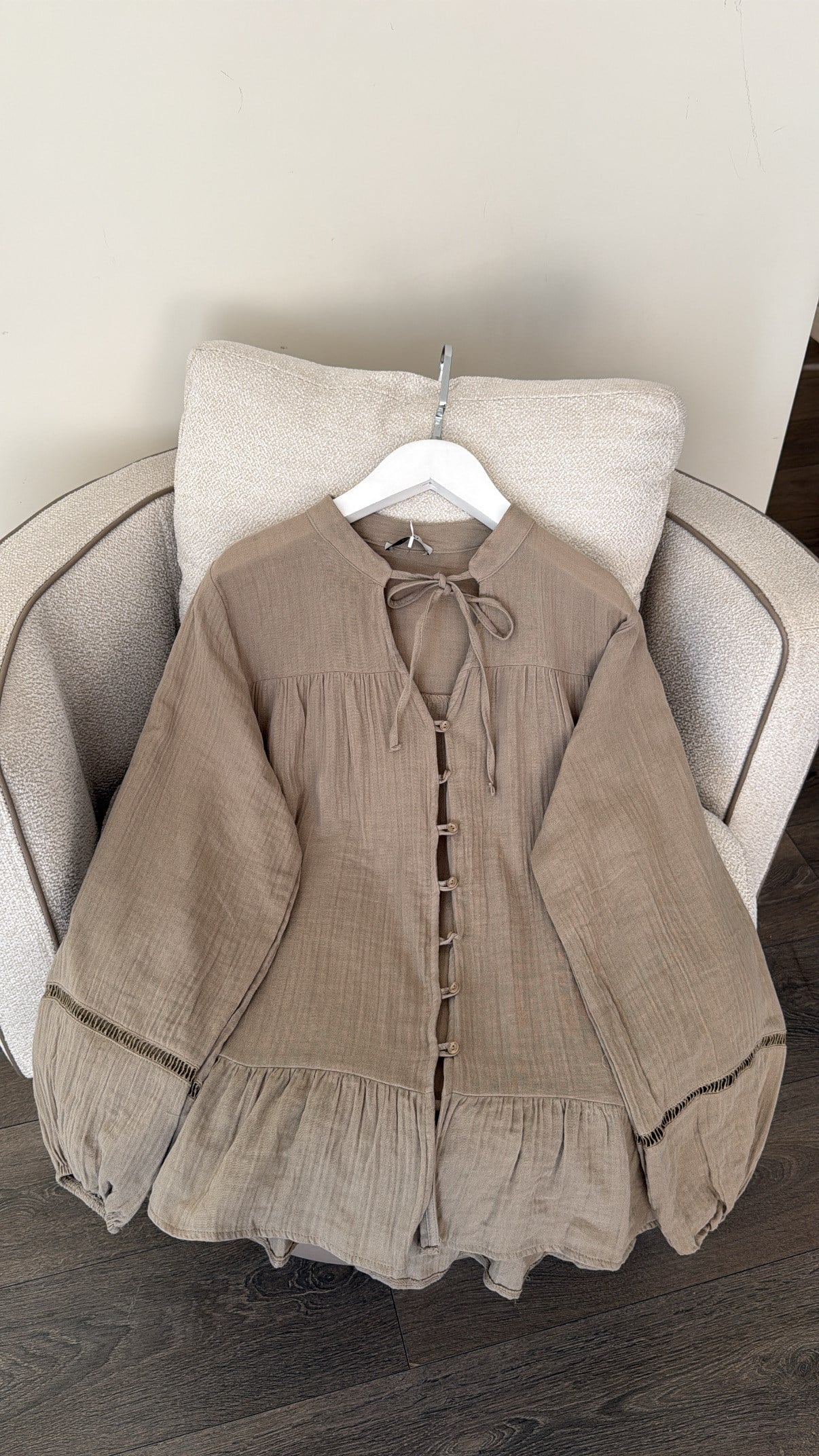 Müslin Gömlek -Vizon