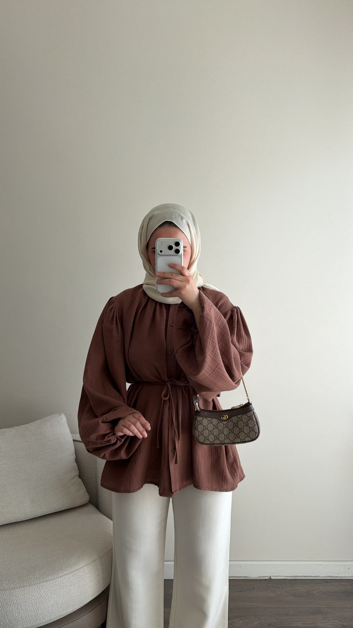 Müslin Gömlek - Vizon