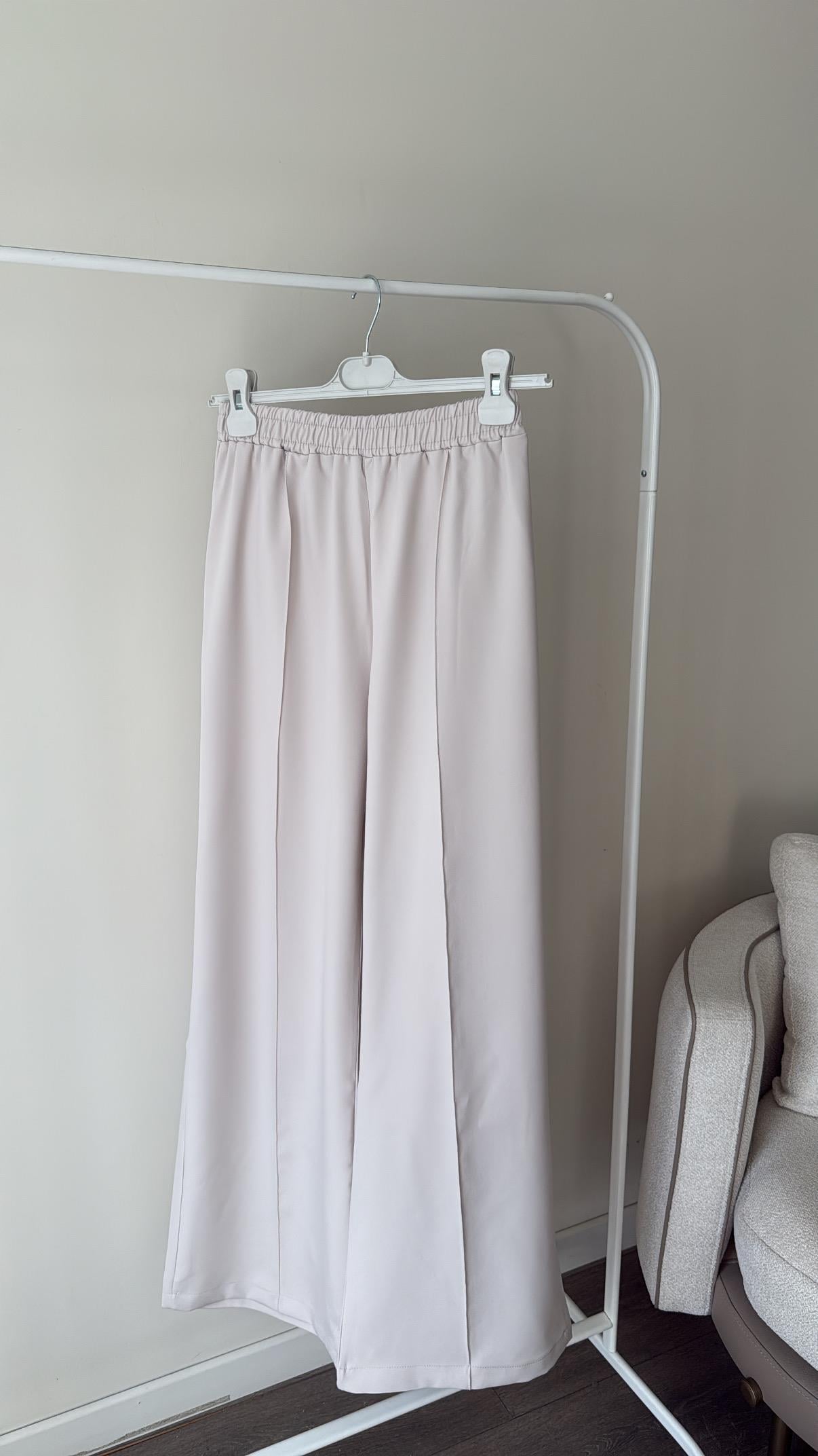 Nervür Dikiş Detaylı Pantolon - Taş