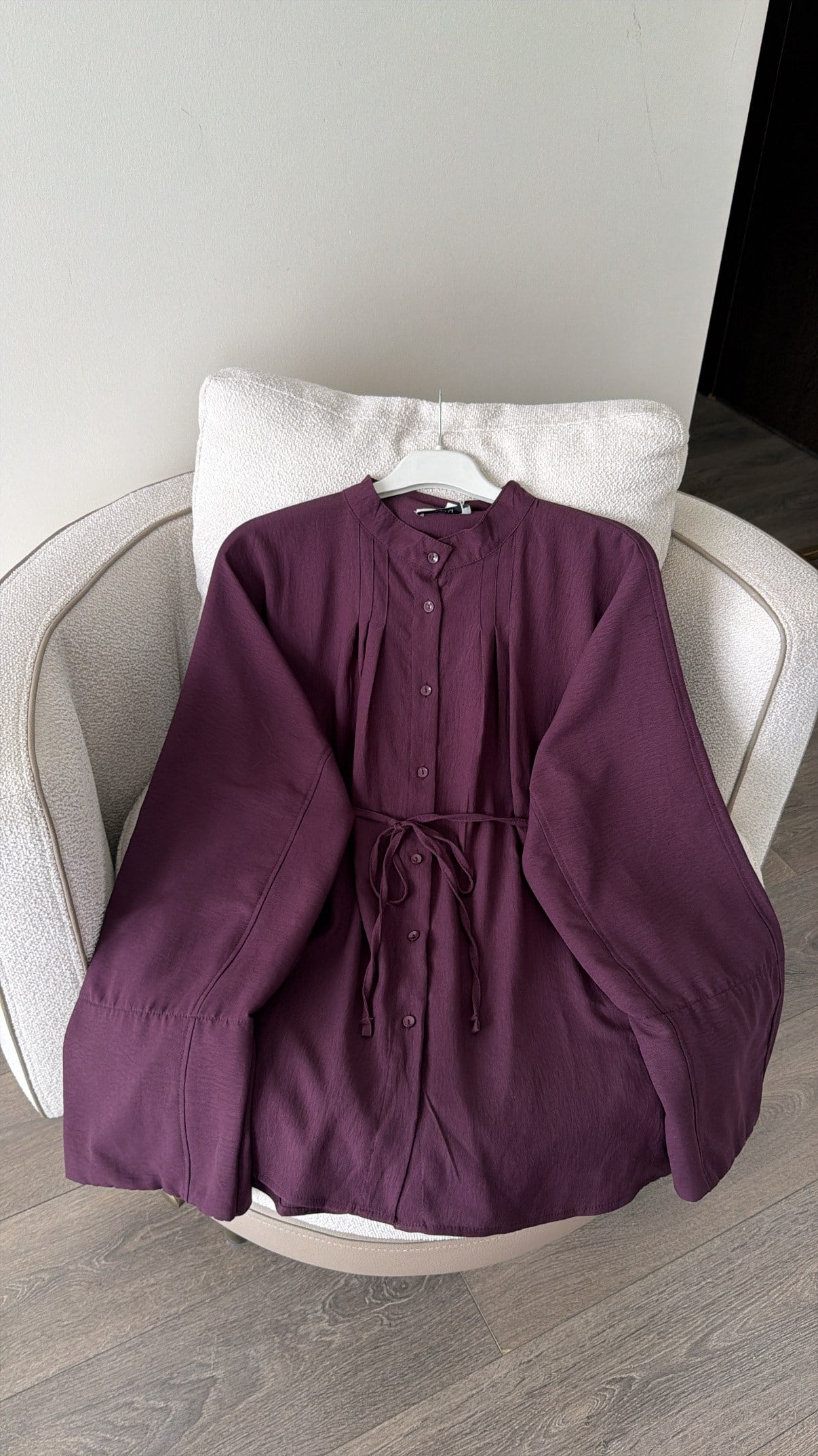 Omzu Dikiş Detaylı Gömlek - Mürdüm