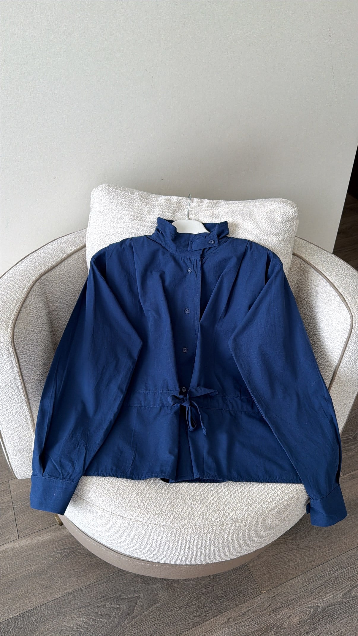 Omzu Pile Detaylı Gömlek - Lacivert