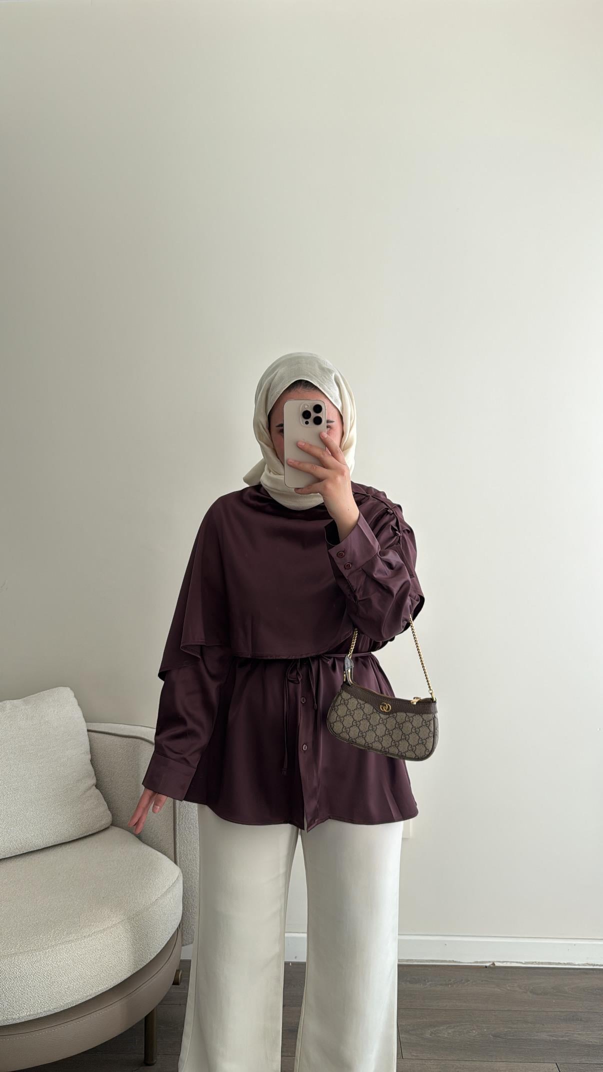 Pelerin Detaylı Burganya Gömlek