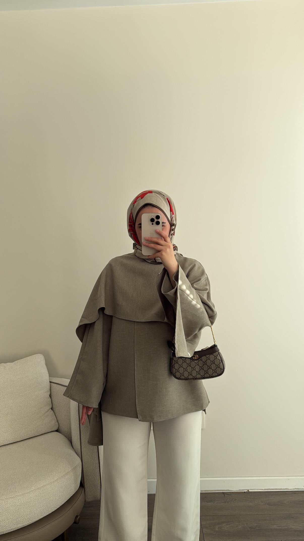 Pelerin Detaylı Çağla Tunik