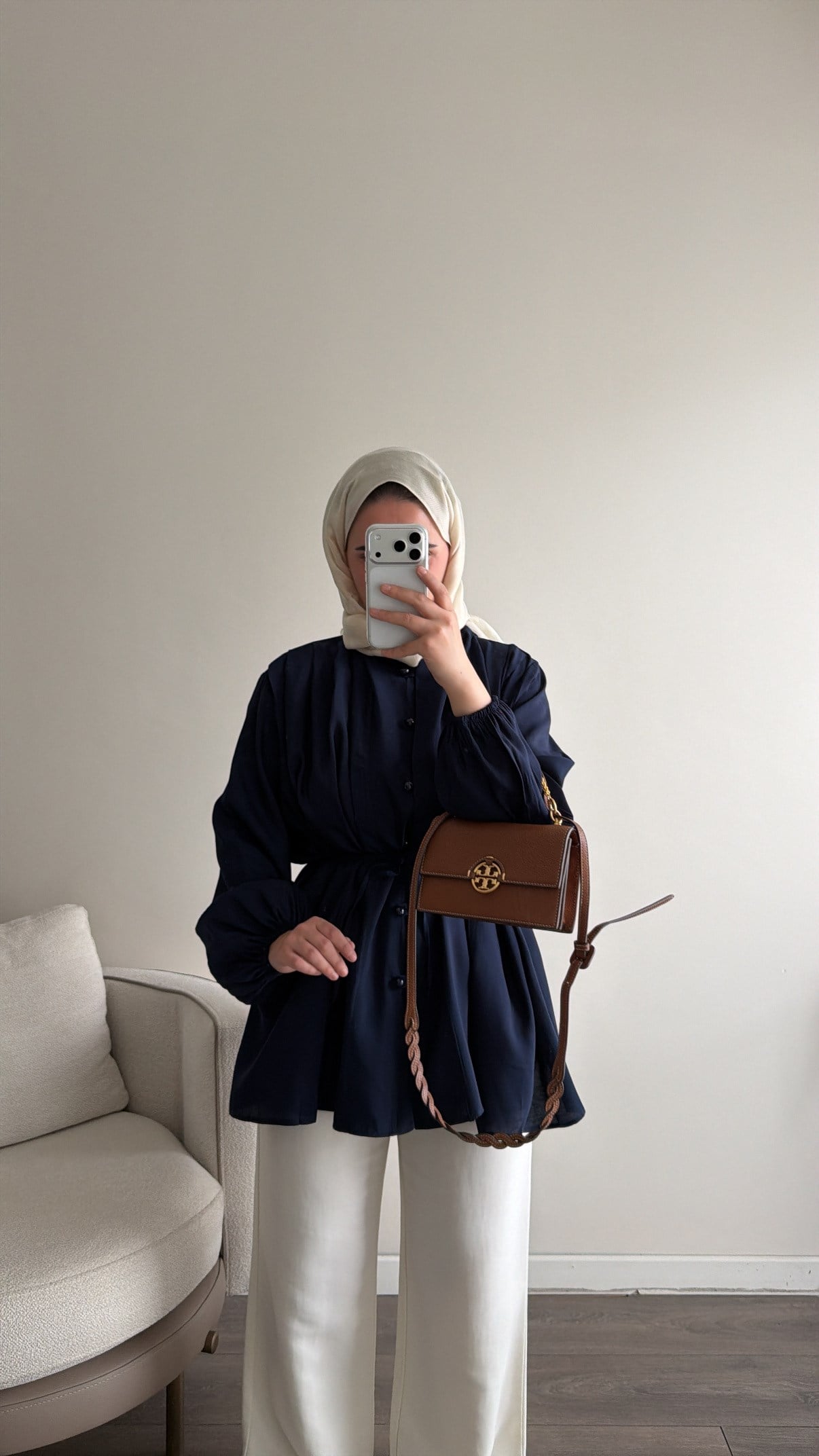 Piliseli Top düğme Gömlek - Lacivert