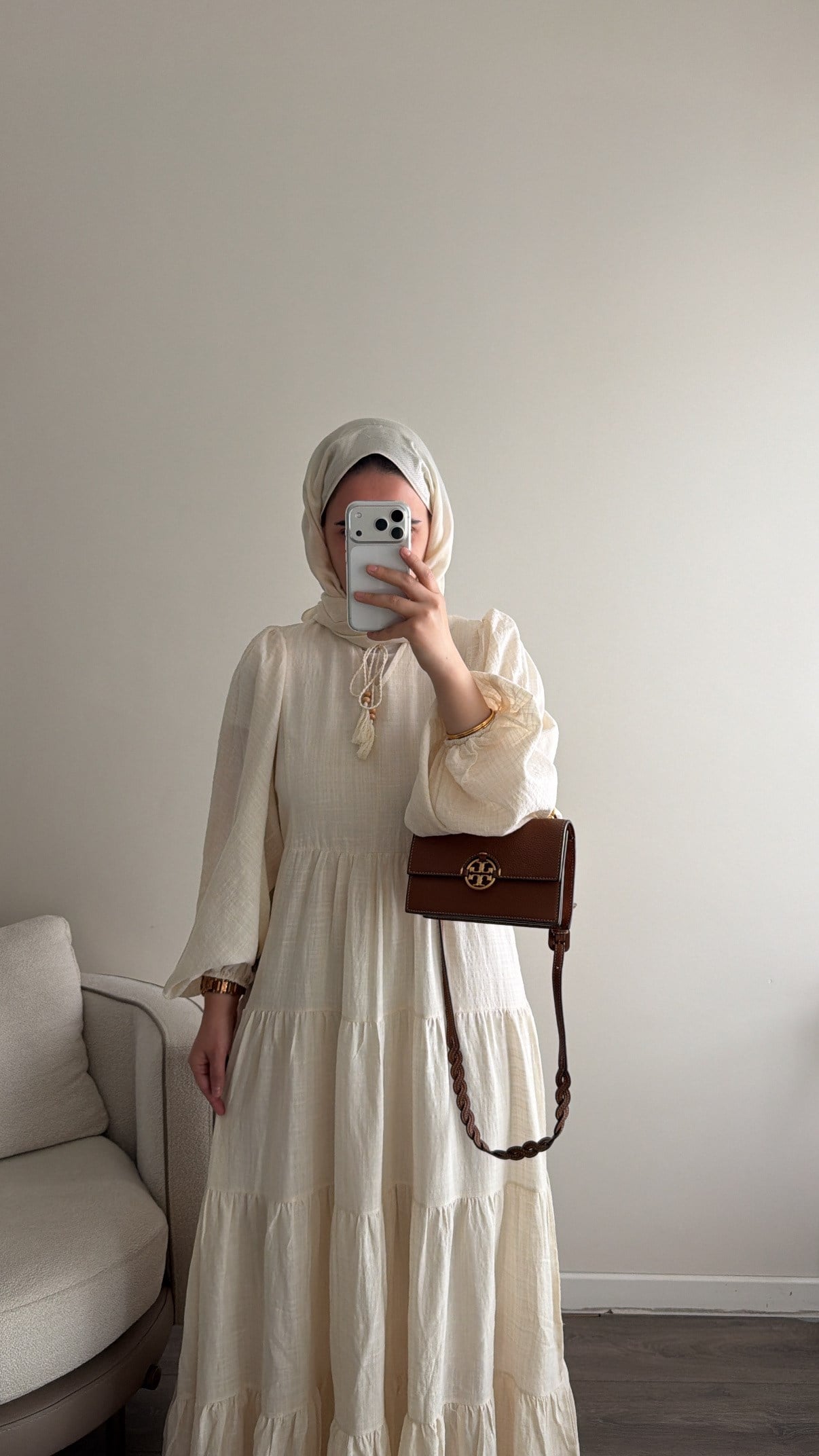 Püskül Bağlama Detaylı Elbise - Bej