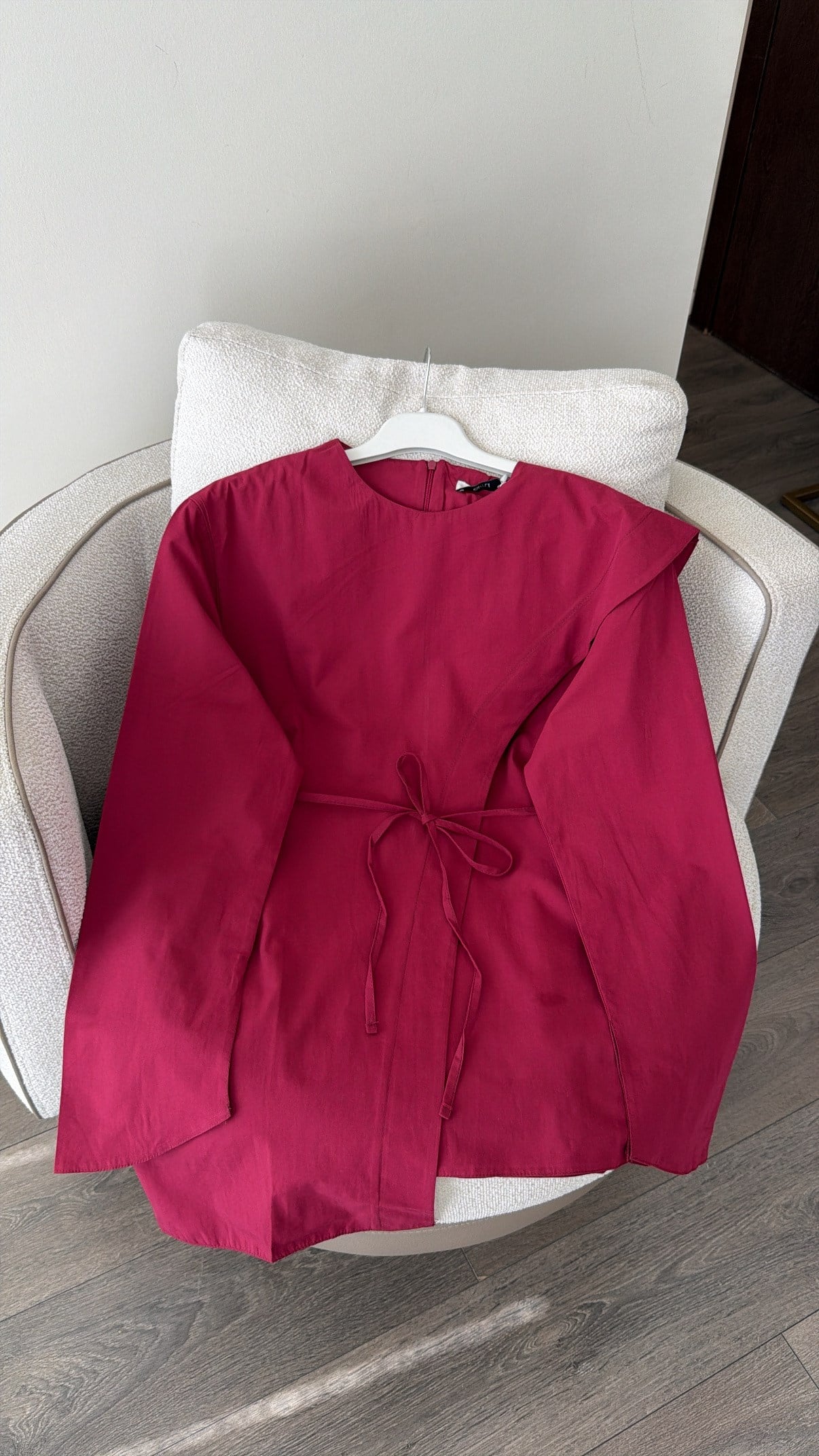 Şal Detaylı Gömlek - Bordo