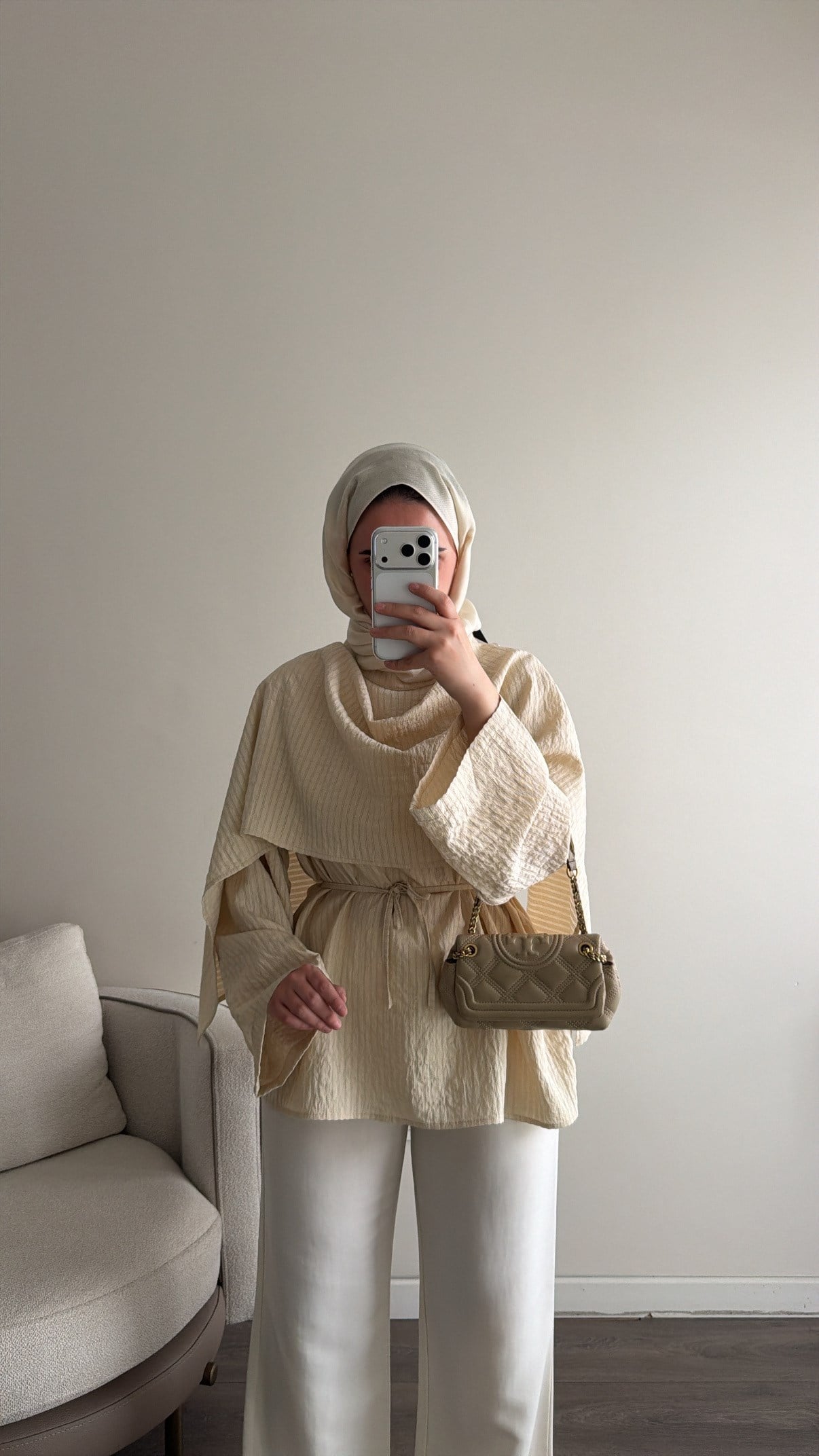 Şallı Çizgili Bluz