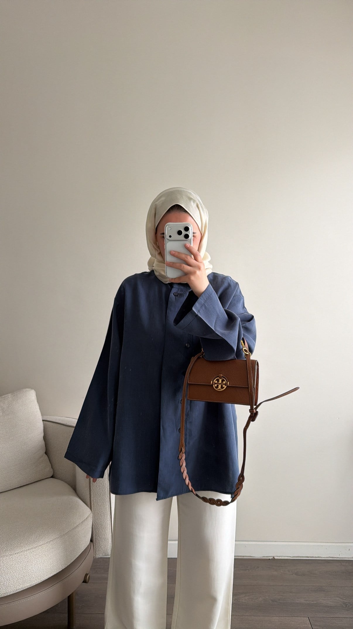 TENSEL GÖMLEK - LACİVERT