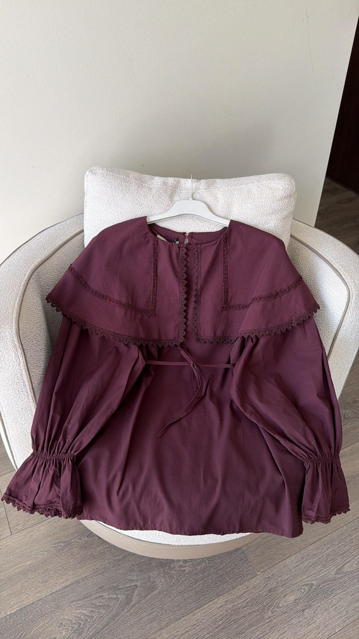 Yaka Detaylı Gömlek - Mürdüm