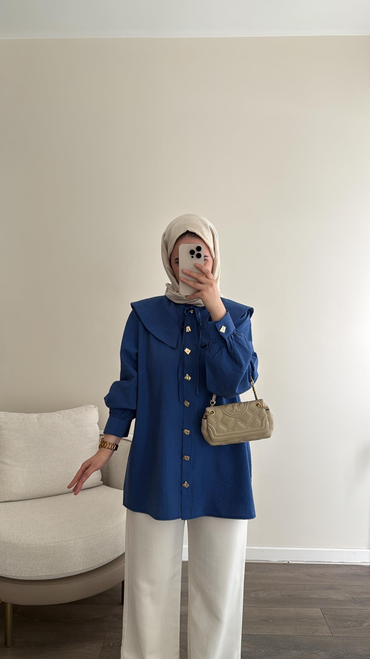 Yakalı Gömlek - Lacivert