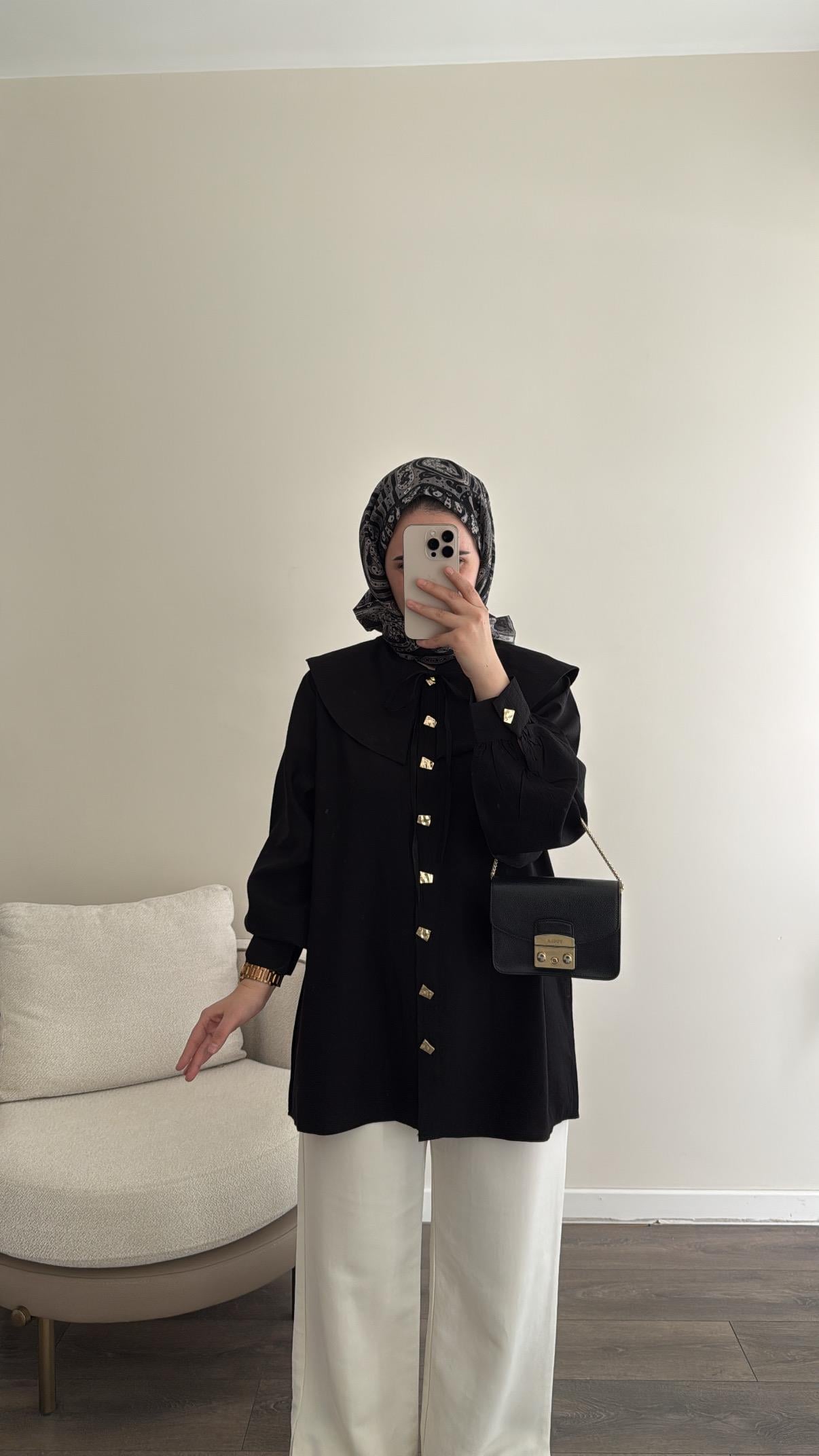 Yakalı Gömlek - Siyah